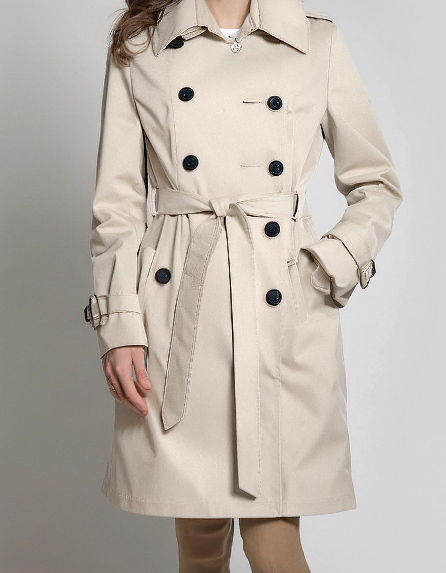 Cream Lightweight Trench Coats 2