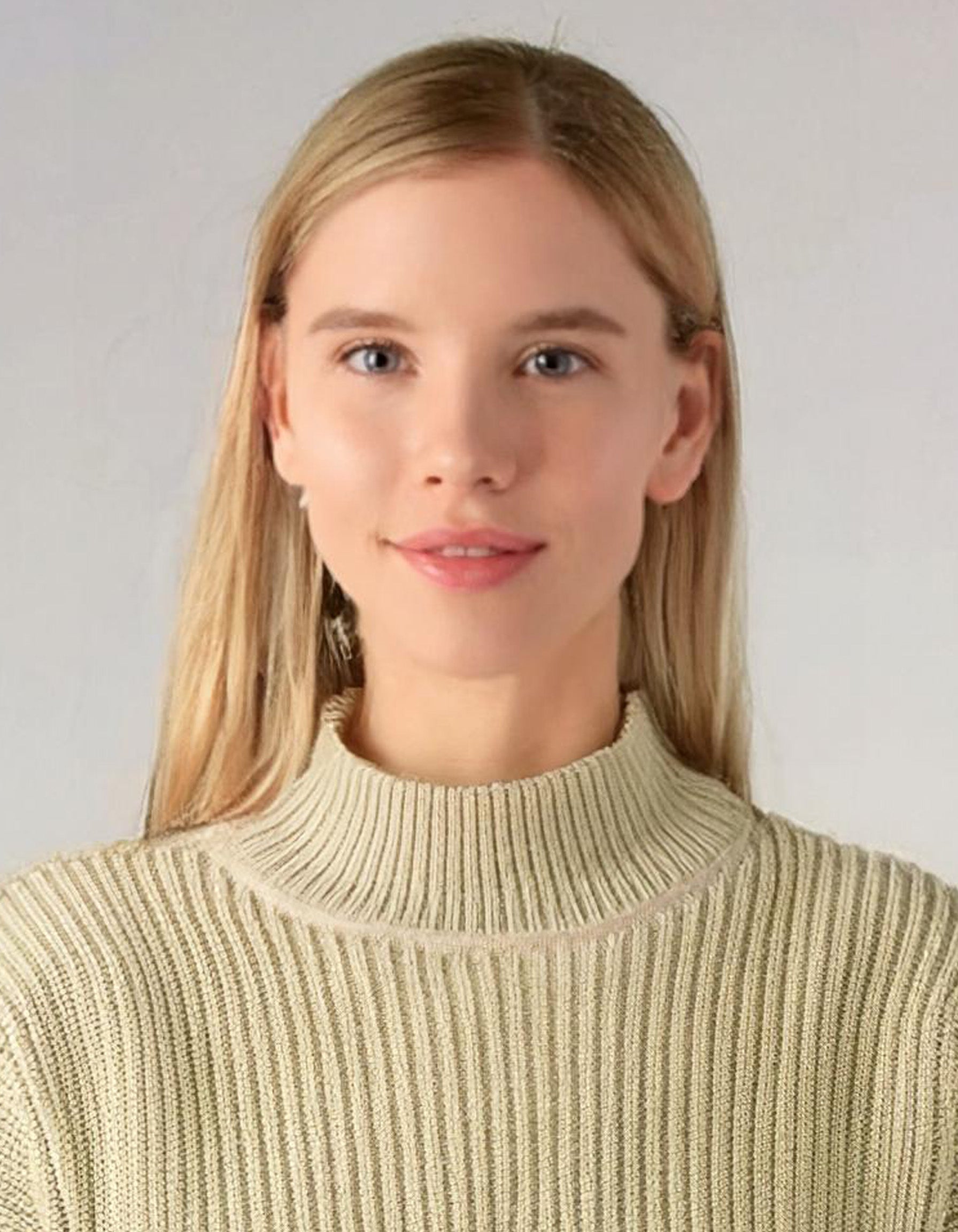 Cream Striped Accent Crewneck Sweater 4