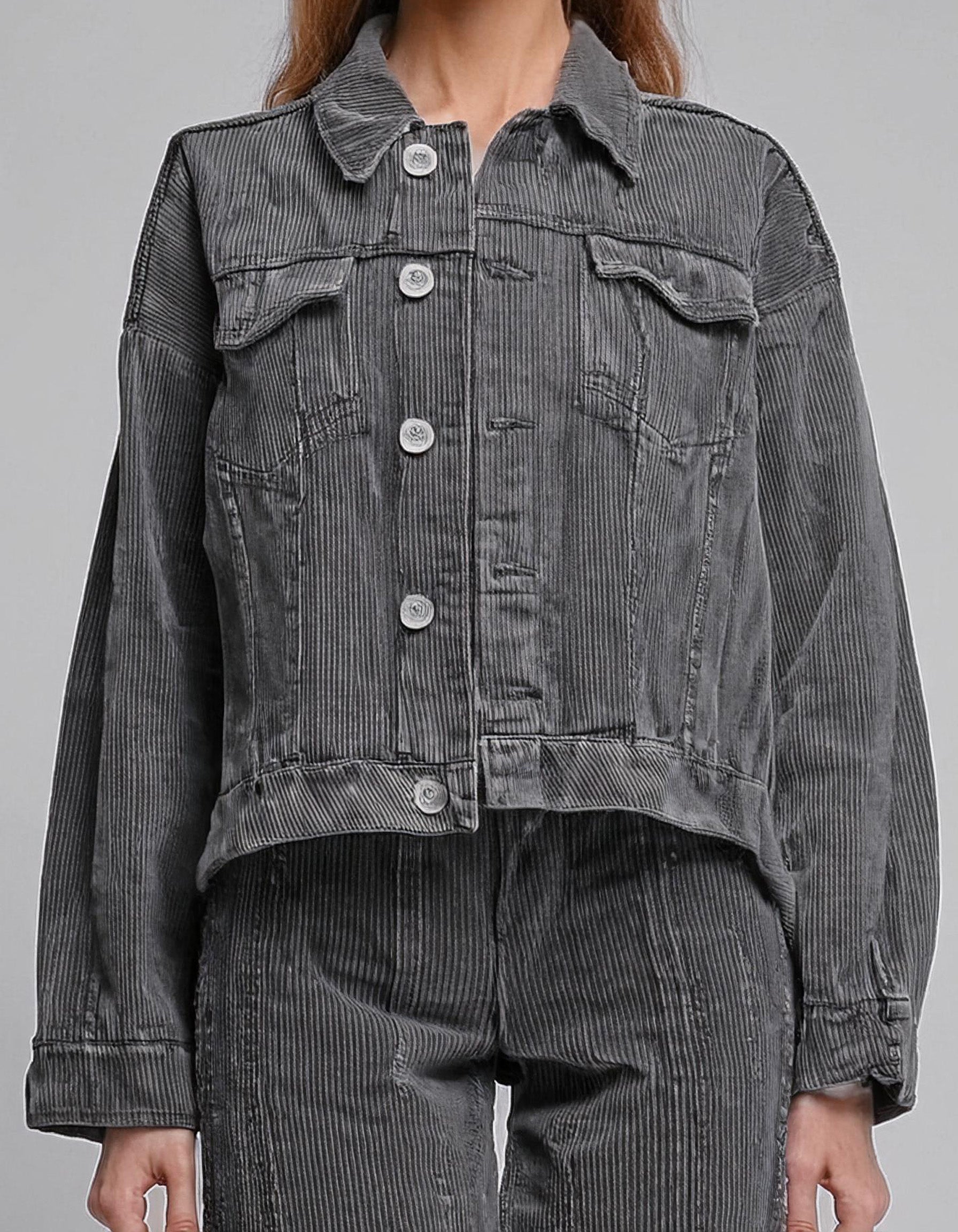 Cropped Gray Denim Jacket 2