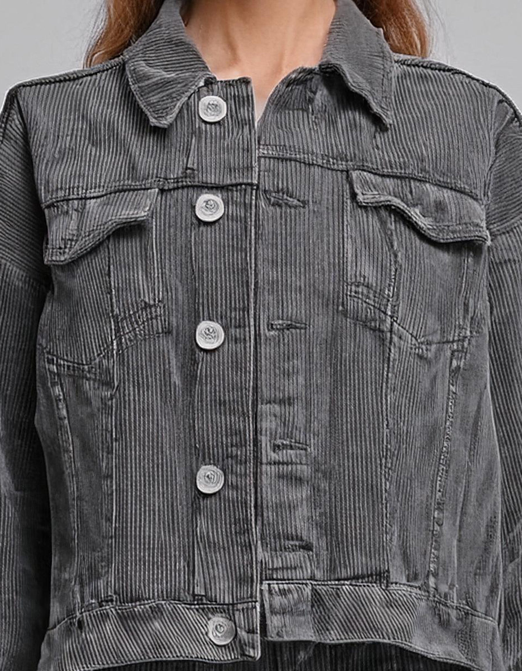 Cropped Gray Denim Jacket 3