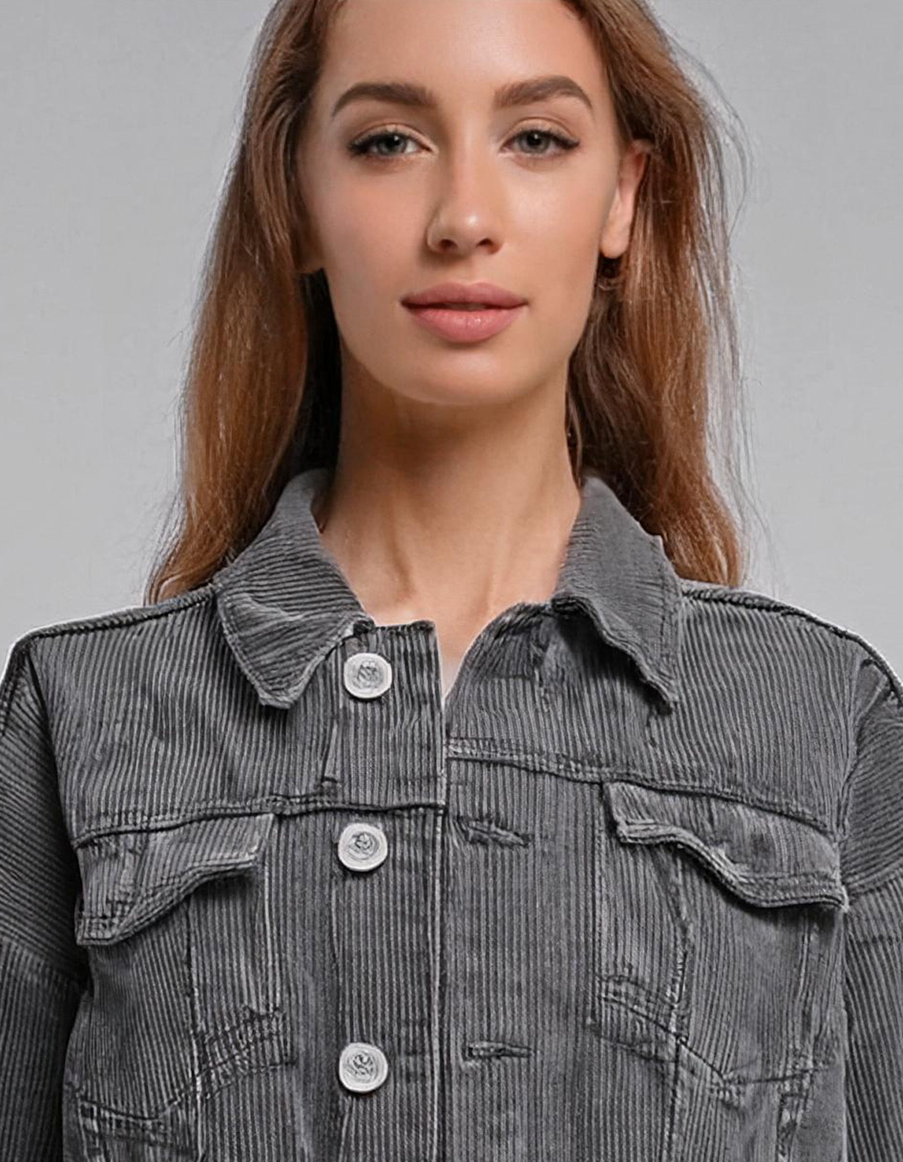 Cropped Gray Denim Jacket 4