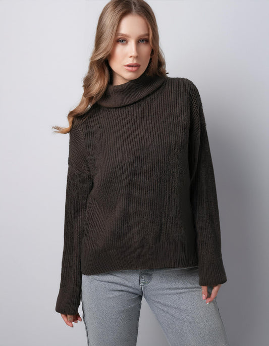 Dark Brown Loose Fit Pullover