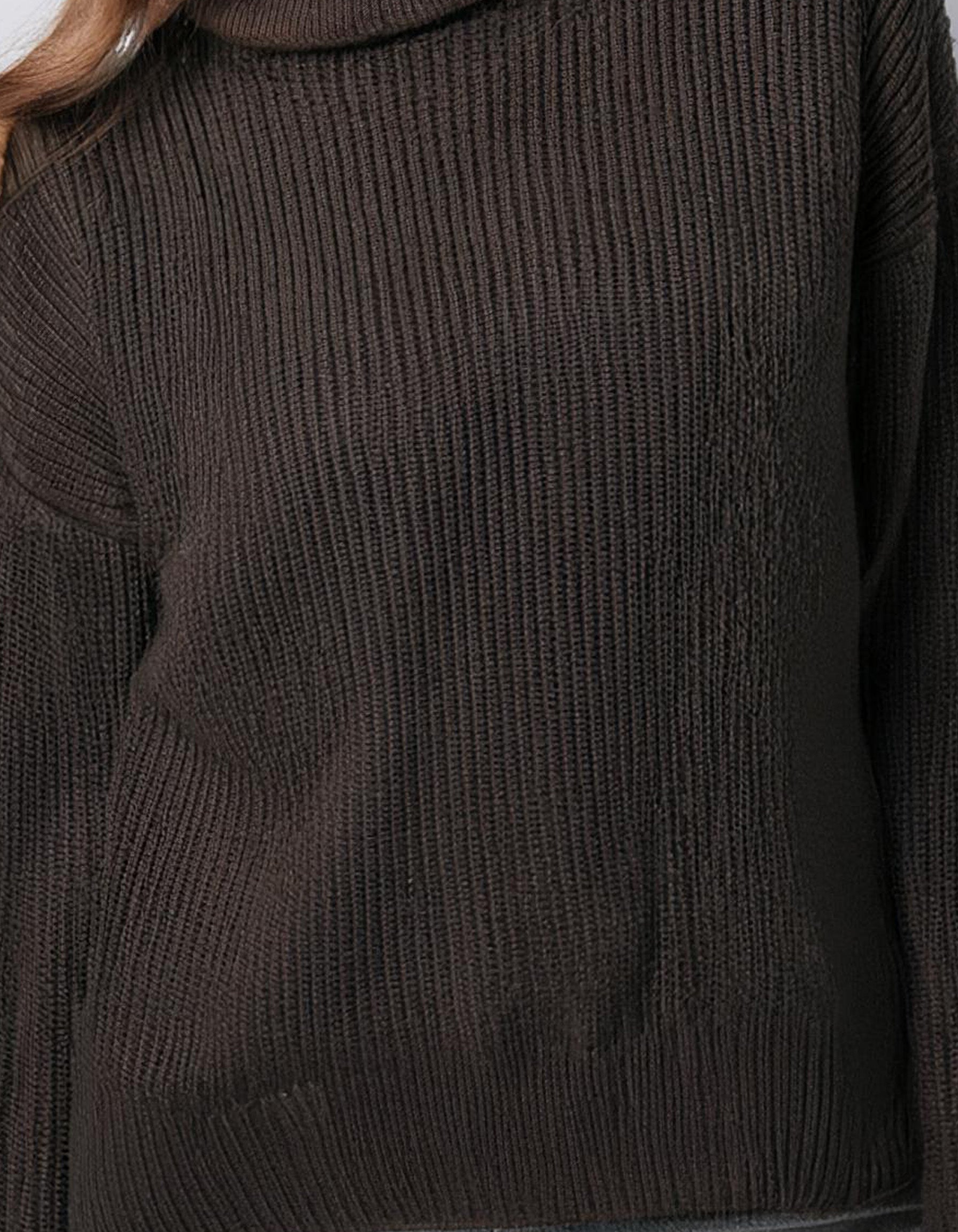 Dark Brown Loose Fit Pullover 3