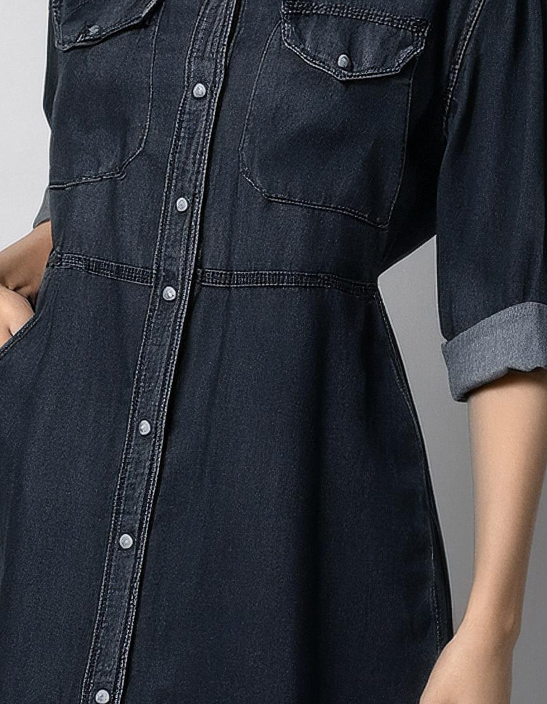Dark Denim Shirt Dress 3