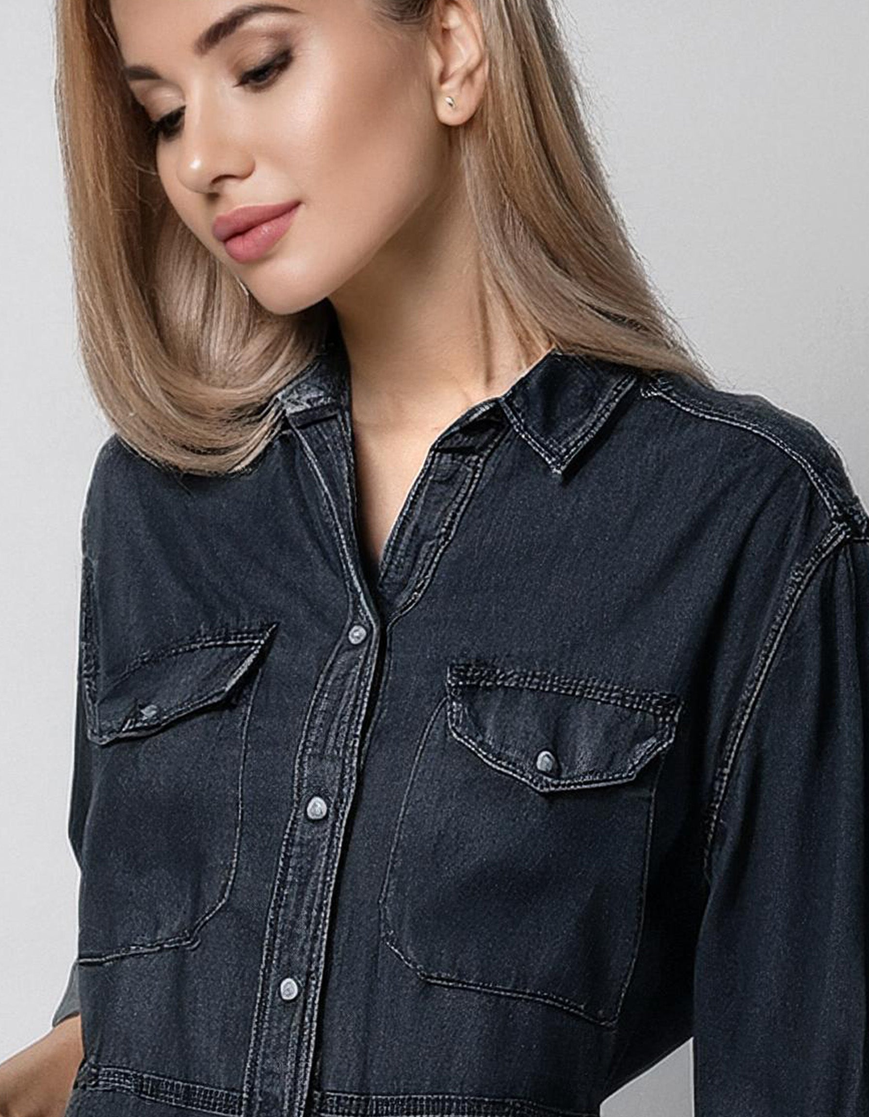 Dark Denim Shirt Dress 4