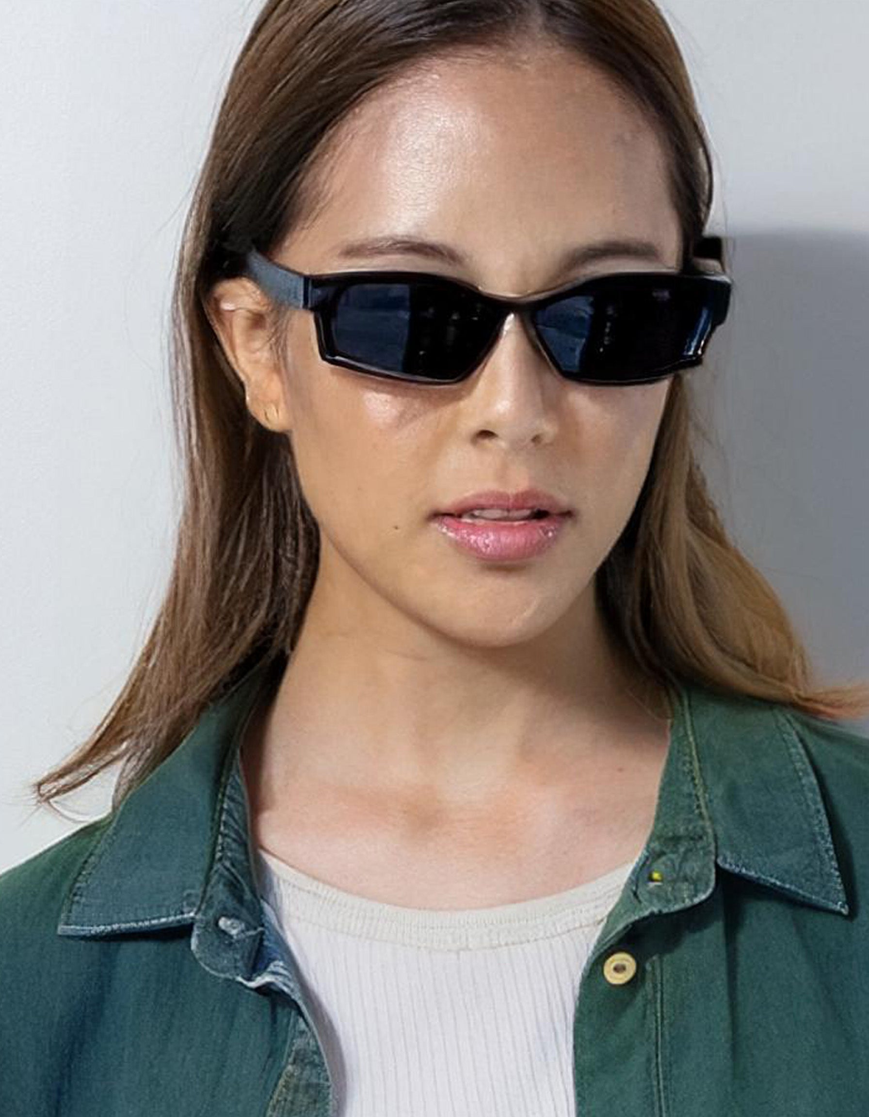 Dark Green Oversized Denim Shirt 4