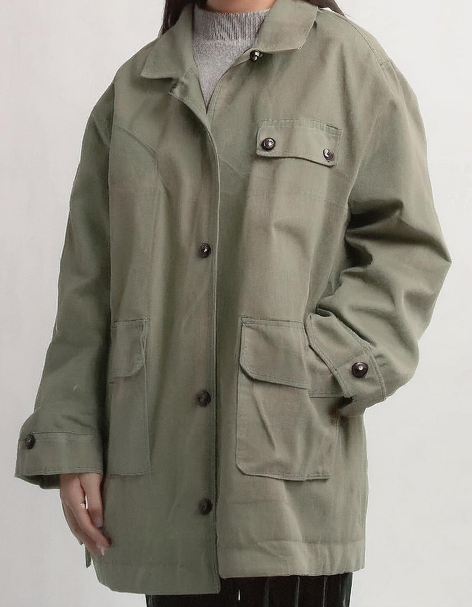 Dark Olive Green Hooded Parka with Waist Belt 2