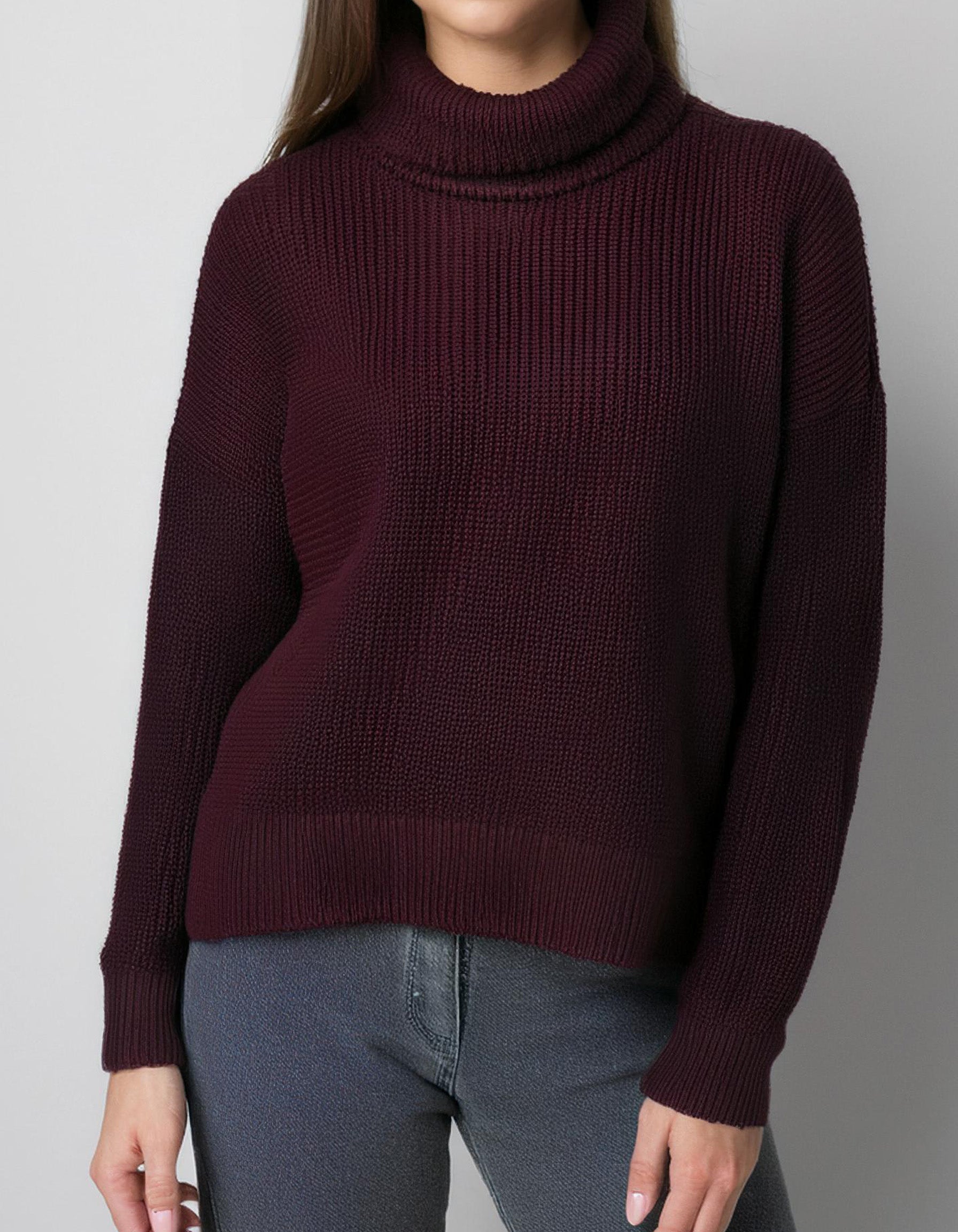 Deep Burgundy Knit Pullover 2