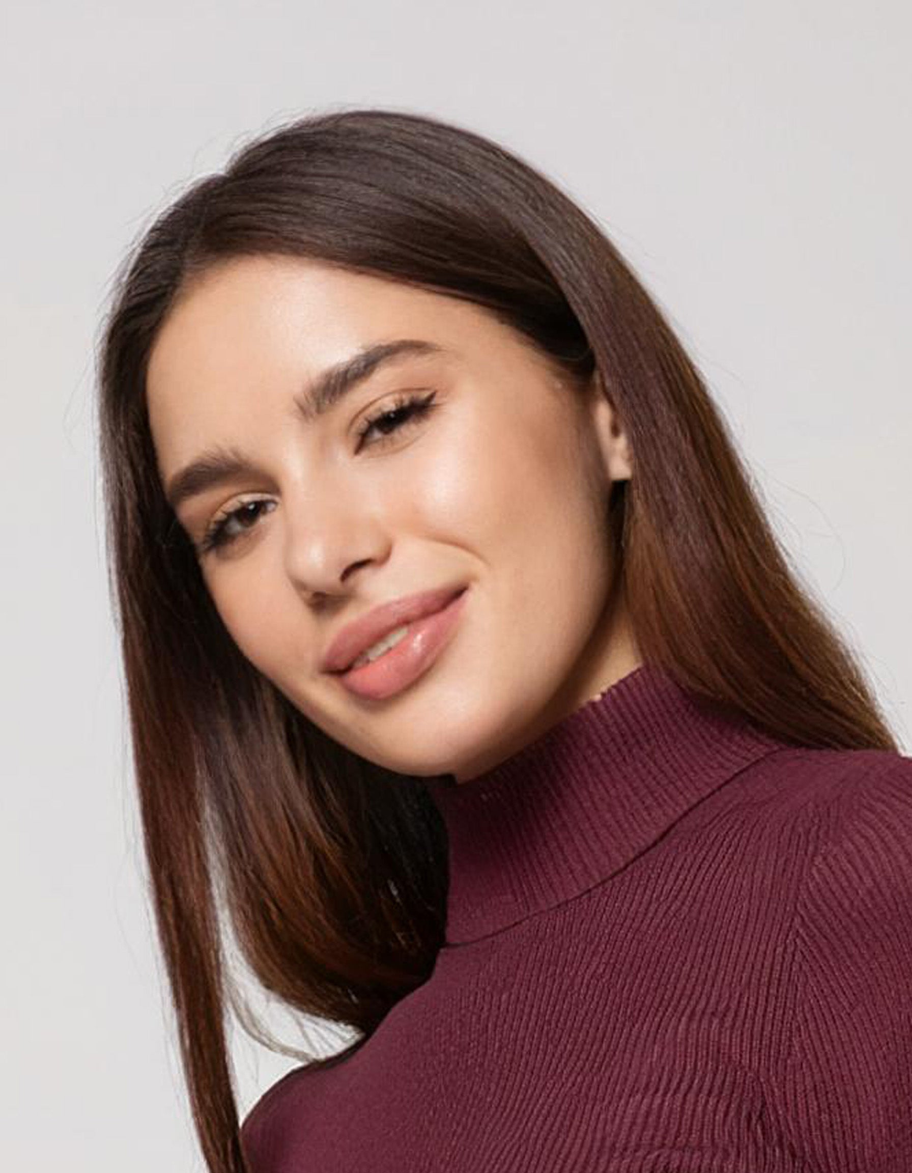 Deep Maroon Ribbed Turtleneck Sweater 4