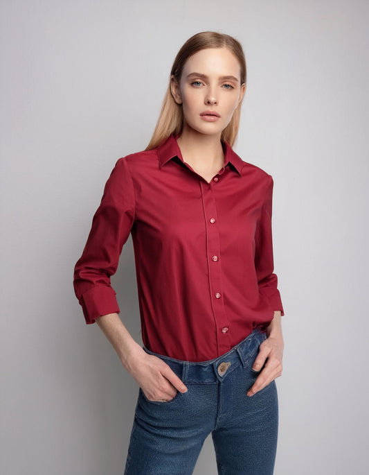 Deep Red Classic Dress Shirt