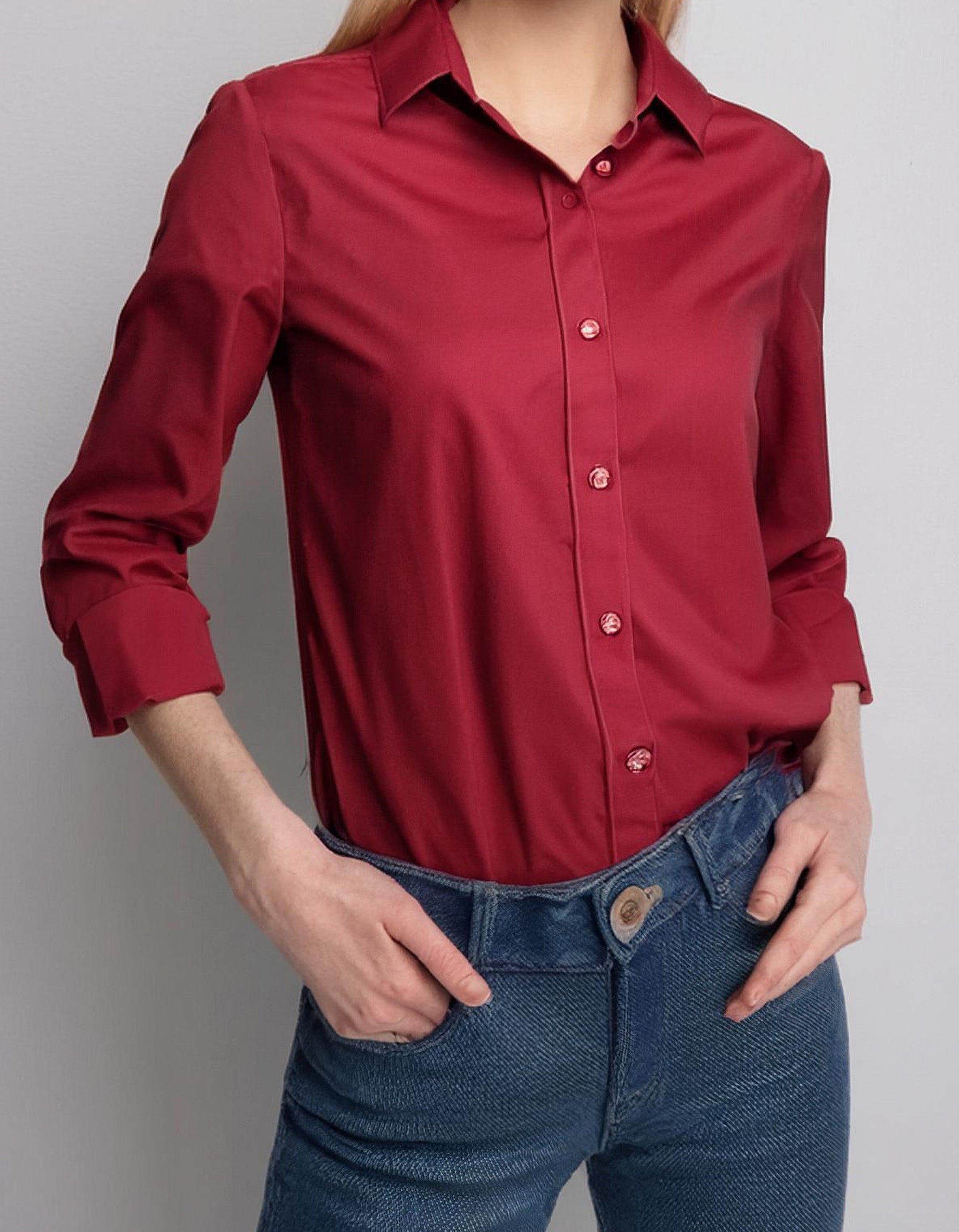 Deep Red Classic Dress Shirt 2