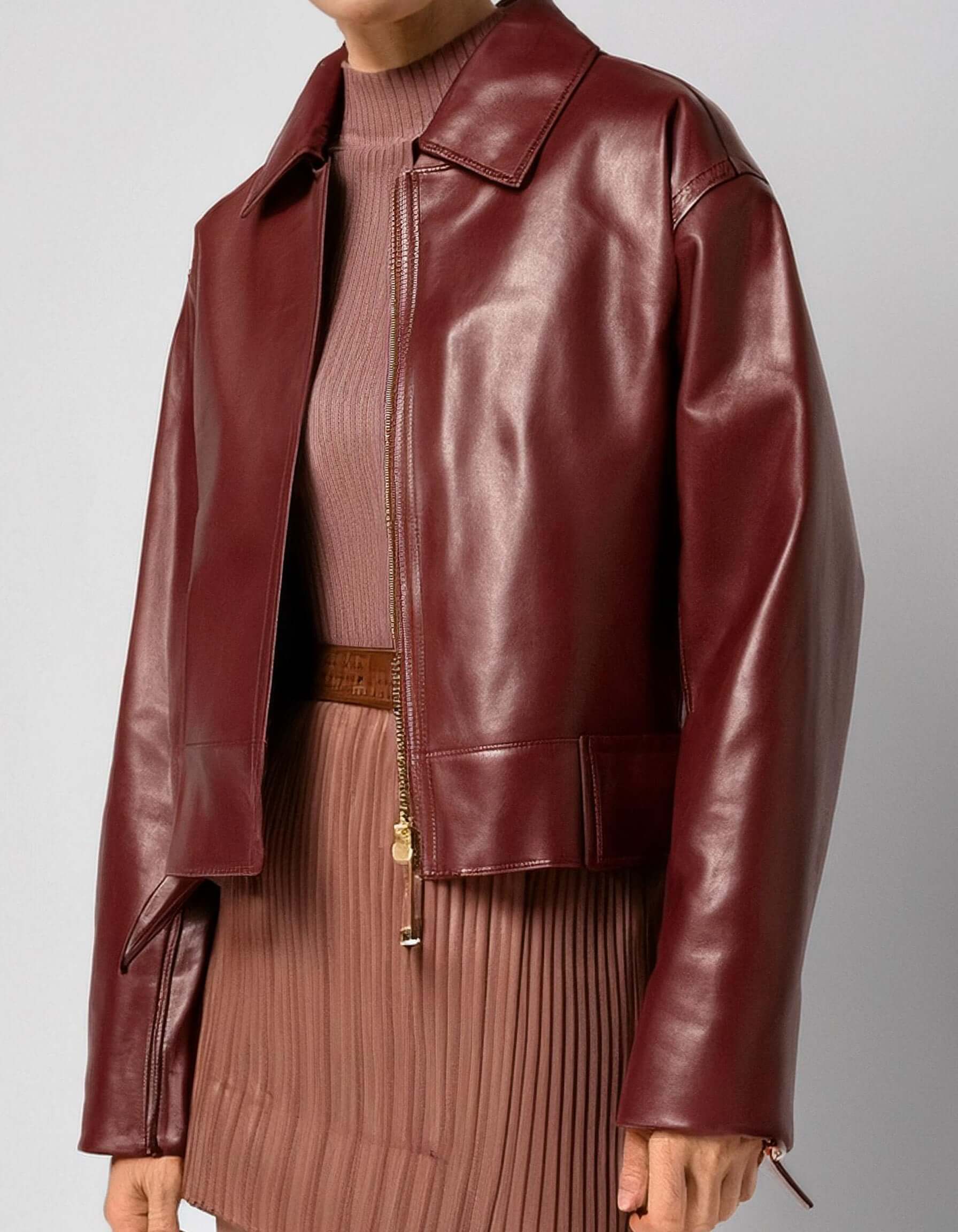 Deep Red Leather Jacket 2
