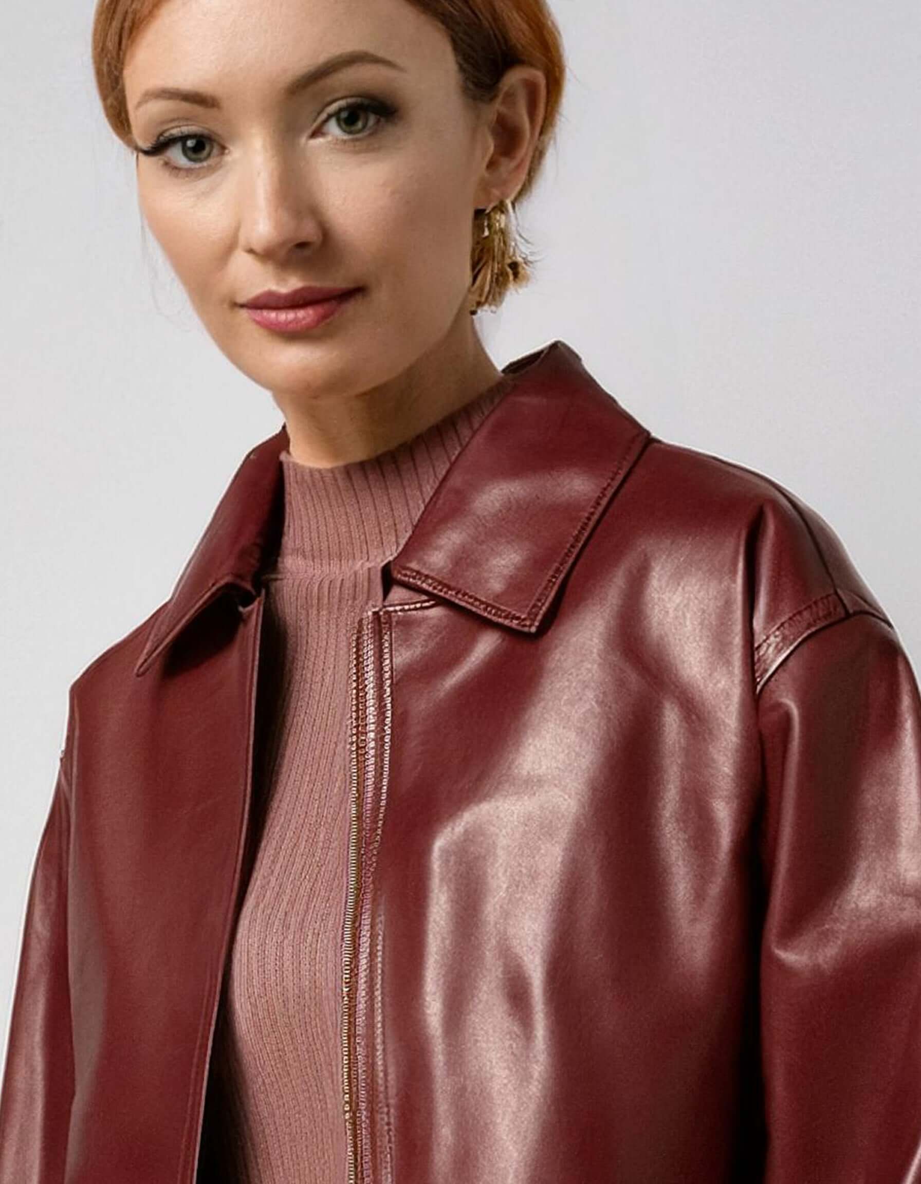 Deep Red Leather Jacket 4