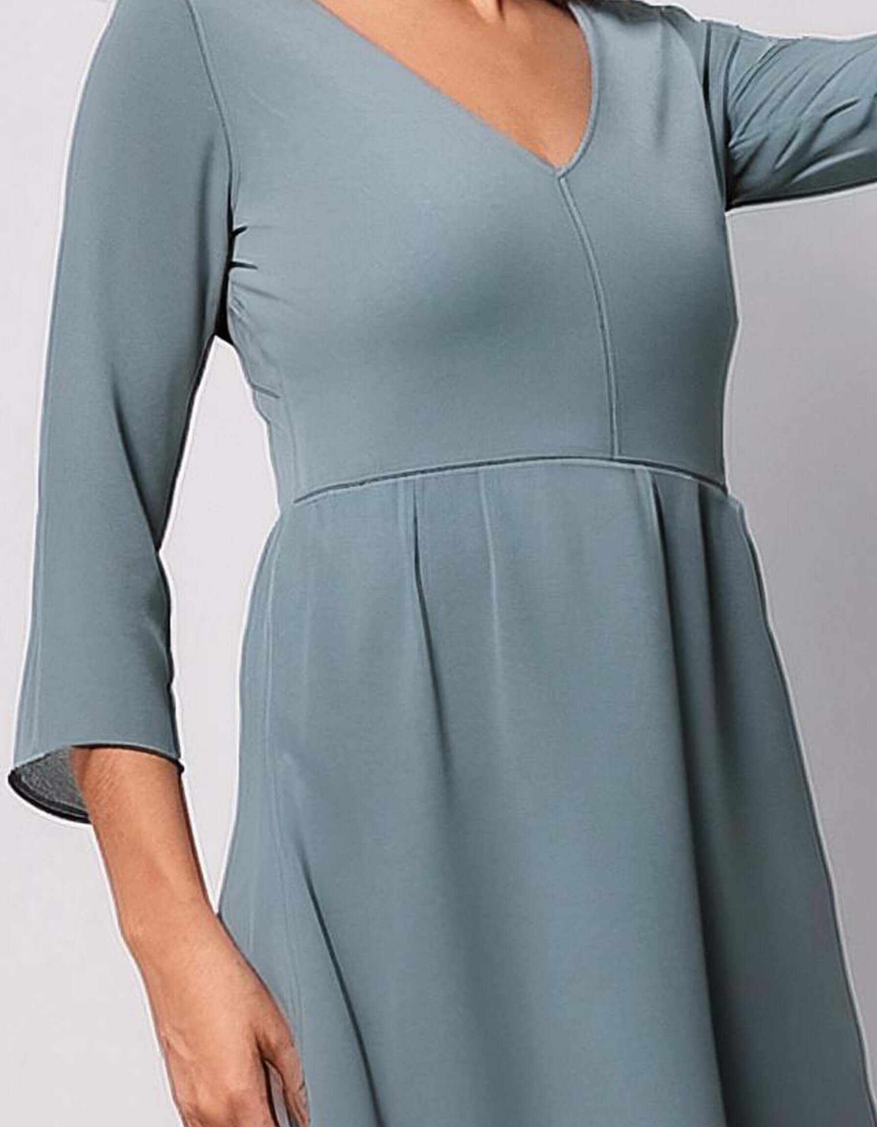 Dove Gray Long Sleeve Shift Dresses 3