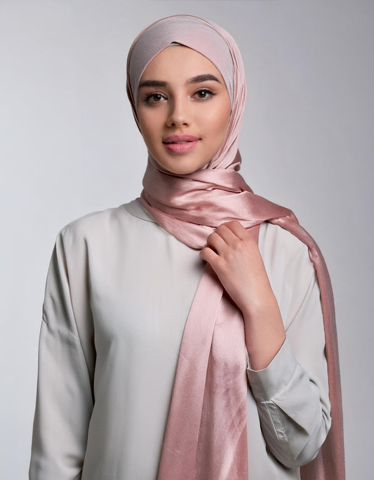 Dusty Pink Satin Hijab