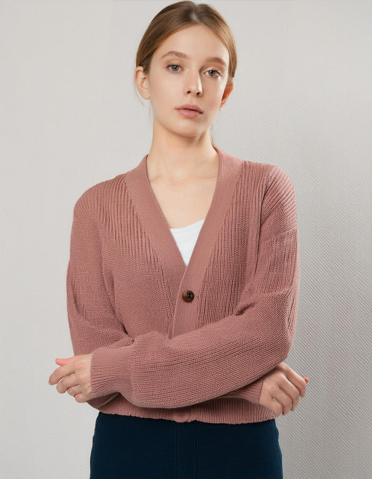 Dusty Rose V-Neck Cardigan