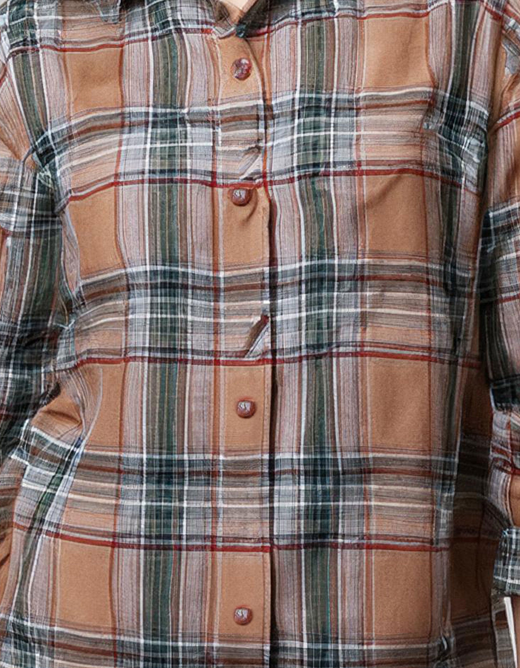 Earthy Tone Check Flannel Shirt 4