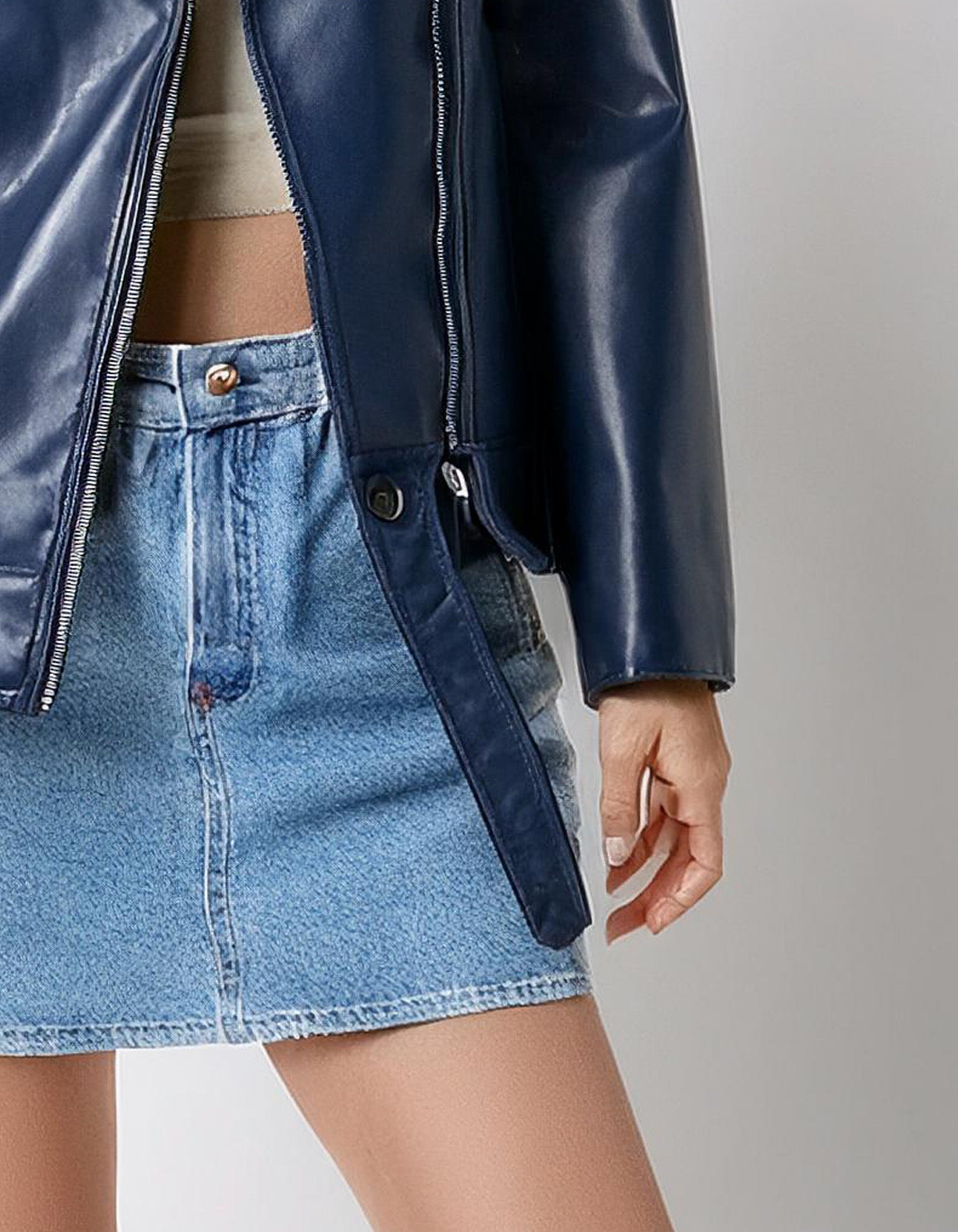 Electric Blue Moto Leather Jacket 3