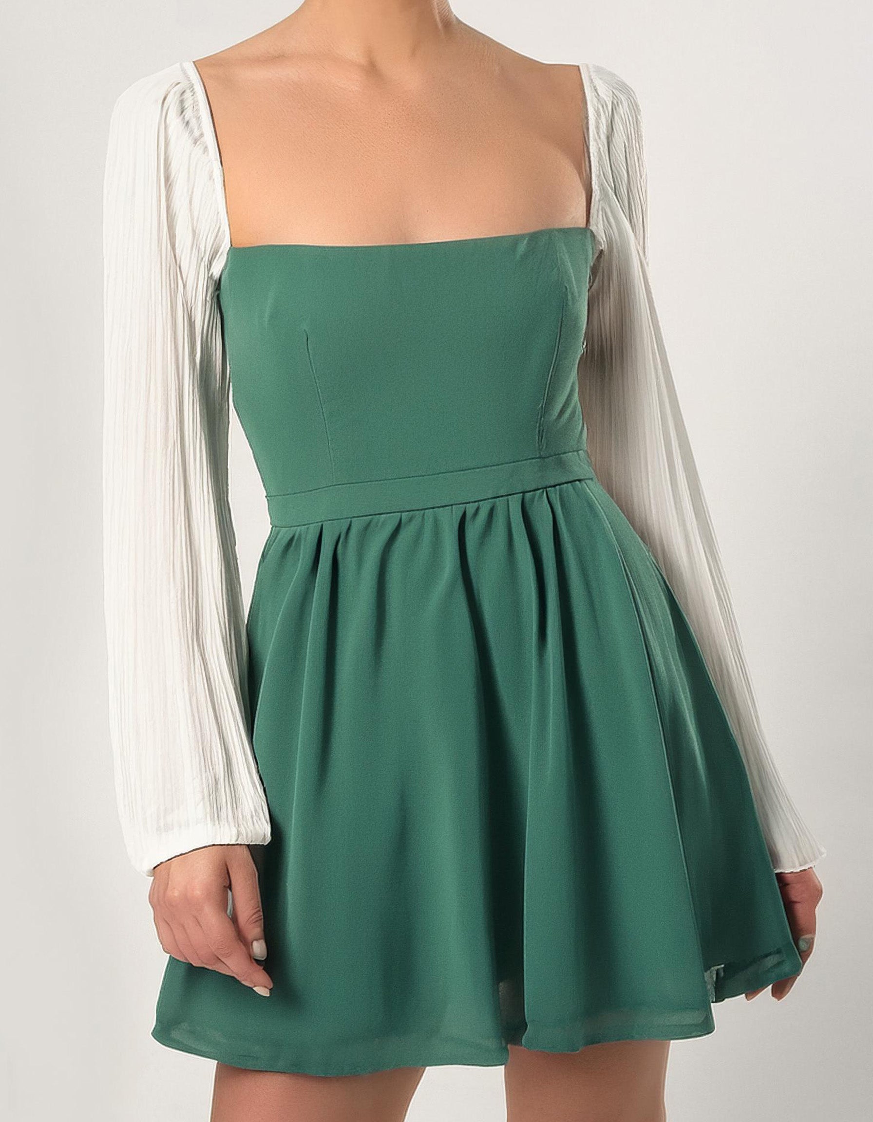 Emerald Elegance Mini Dress 2