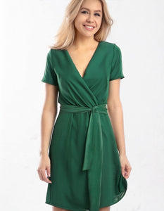 Emerald Enchantress Wrap Dress