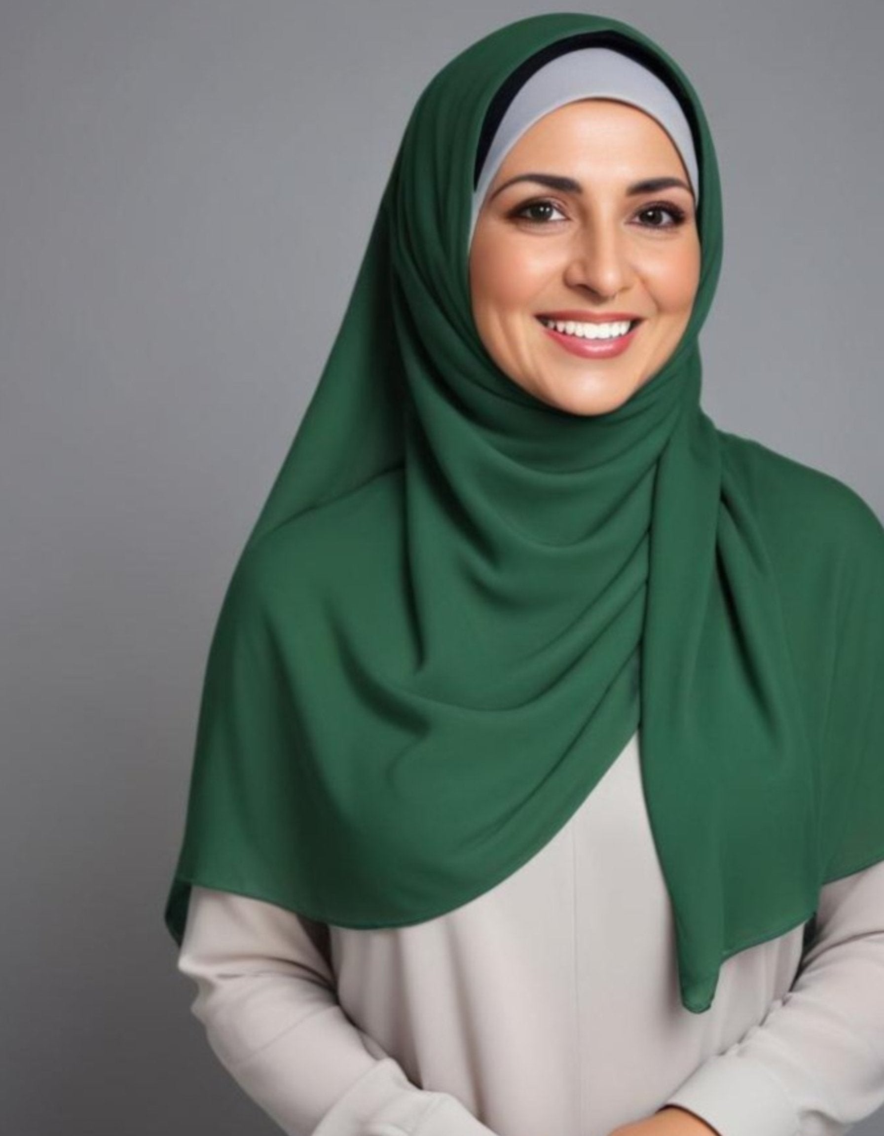 Emerald Green Satin Hijab