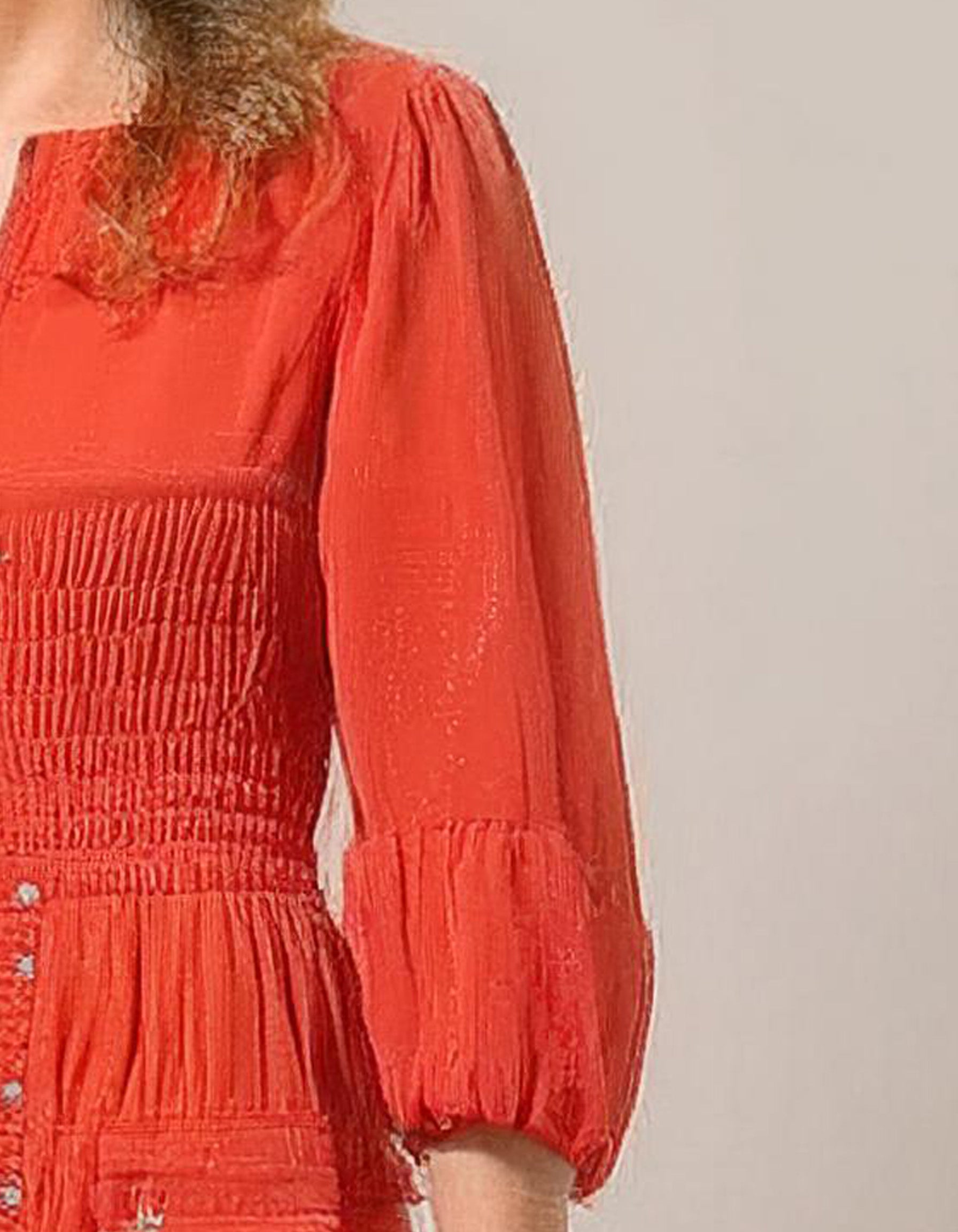 Fiery Orange Tiered Midi Dress 3