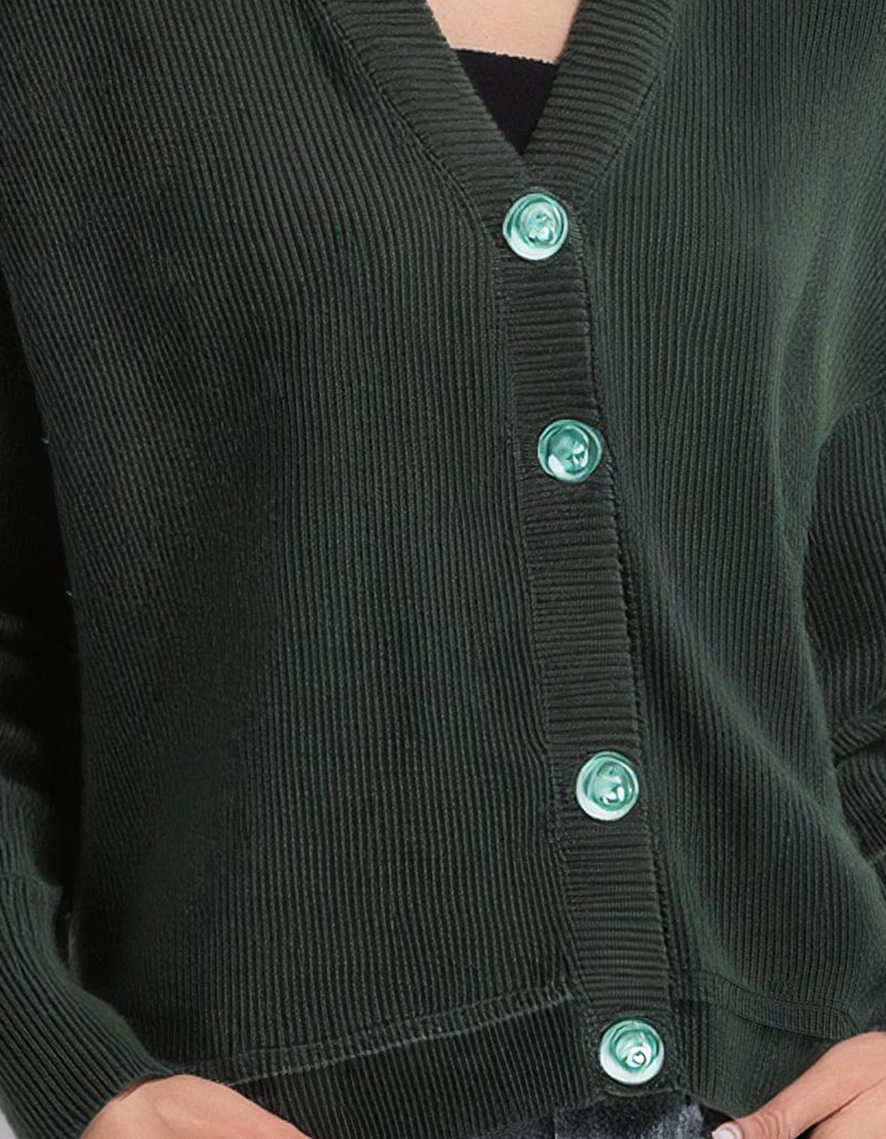Forest Green Button-Up Cardigan 3