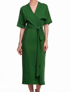 Forest Green Maxi Wrap Dress