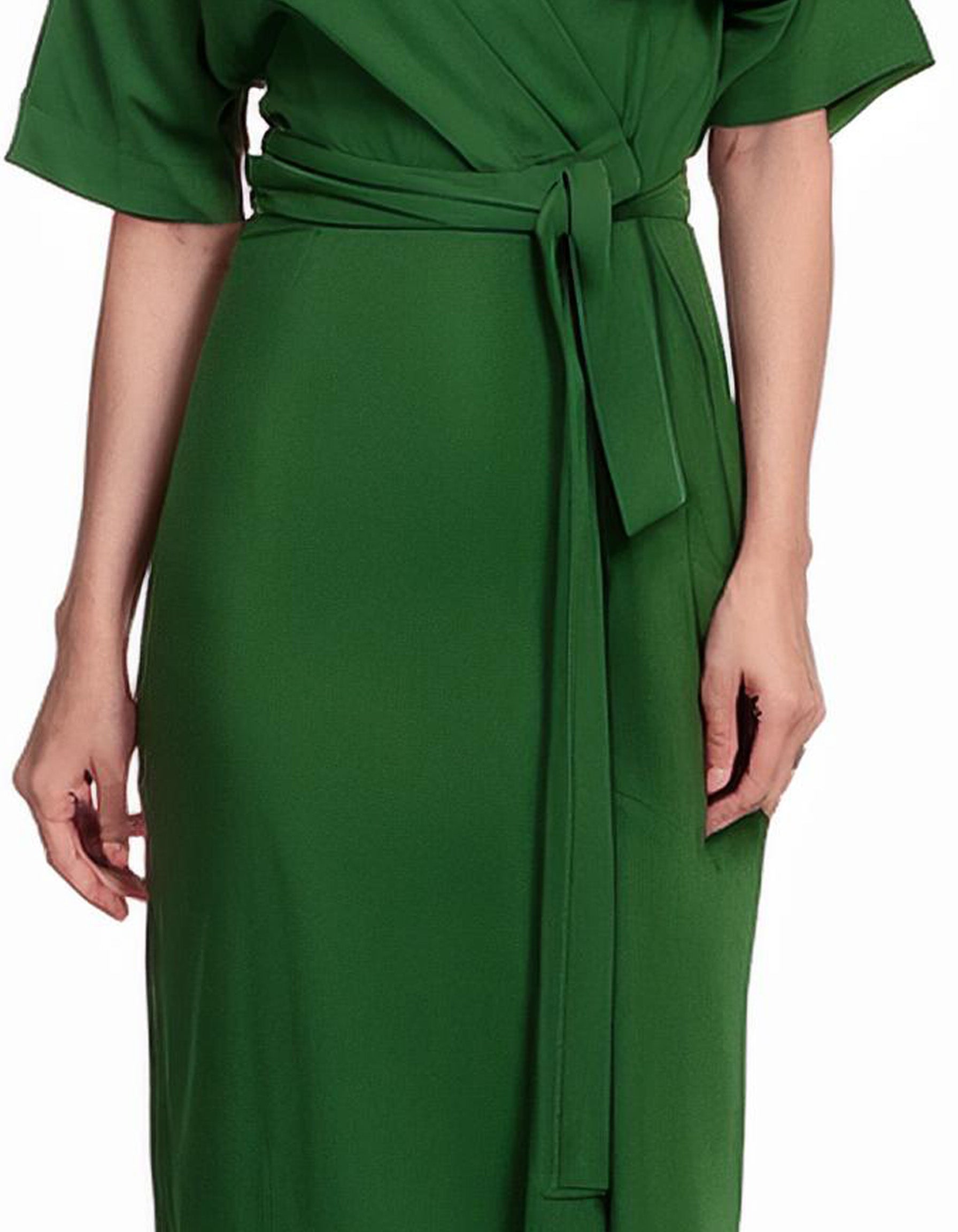 Forest Green Maxi Wrap Dress 3