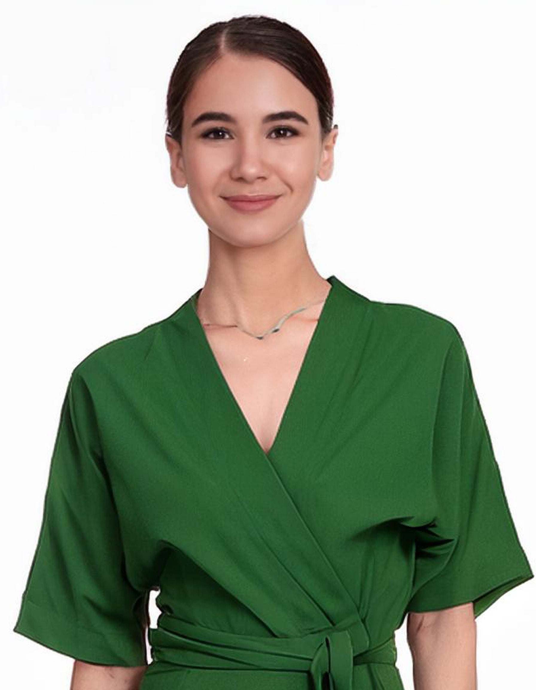 Forest Green Maxi Wrap Dress 4