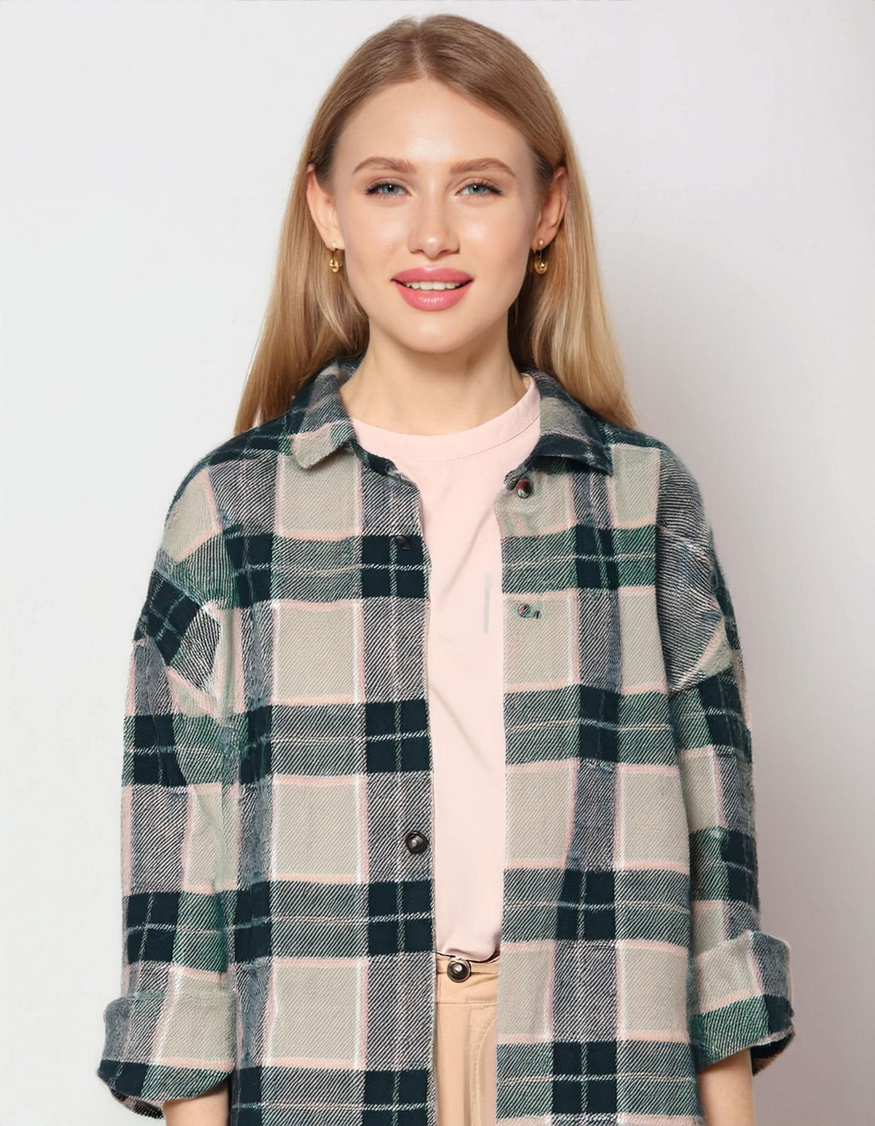 Forest Green Plaid Flannel Shirt 2