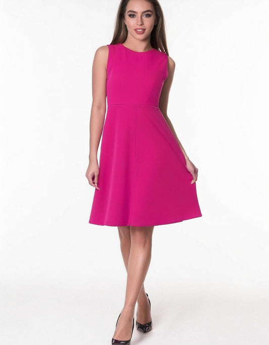 Fuchsia Sleeveless A-Line Dress