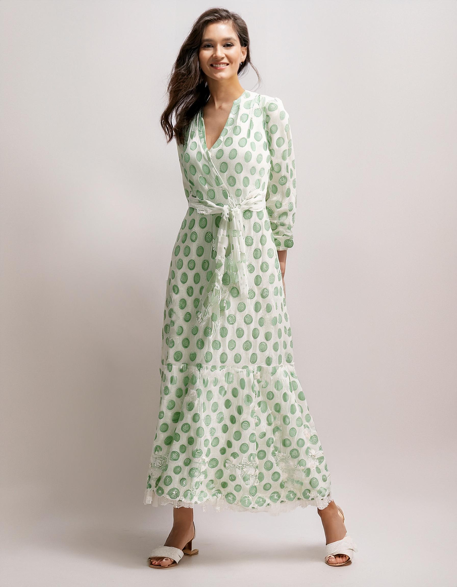 Green Leafy Charm Midi Dress