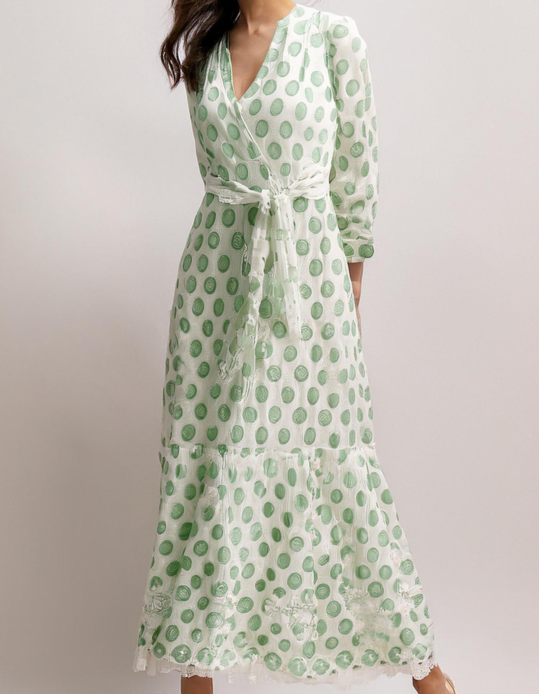 Green Leafy Charm Midi Dress 2