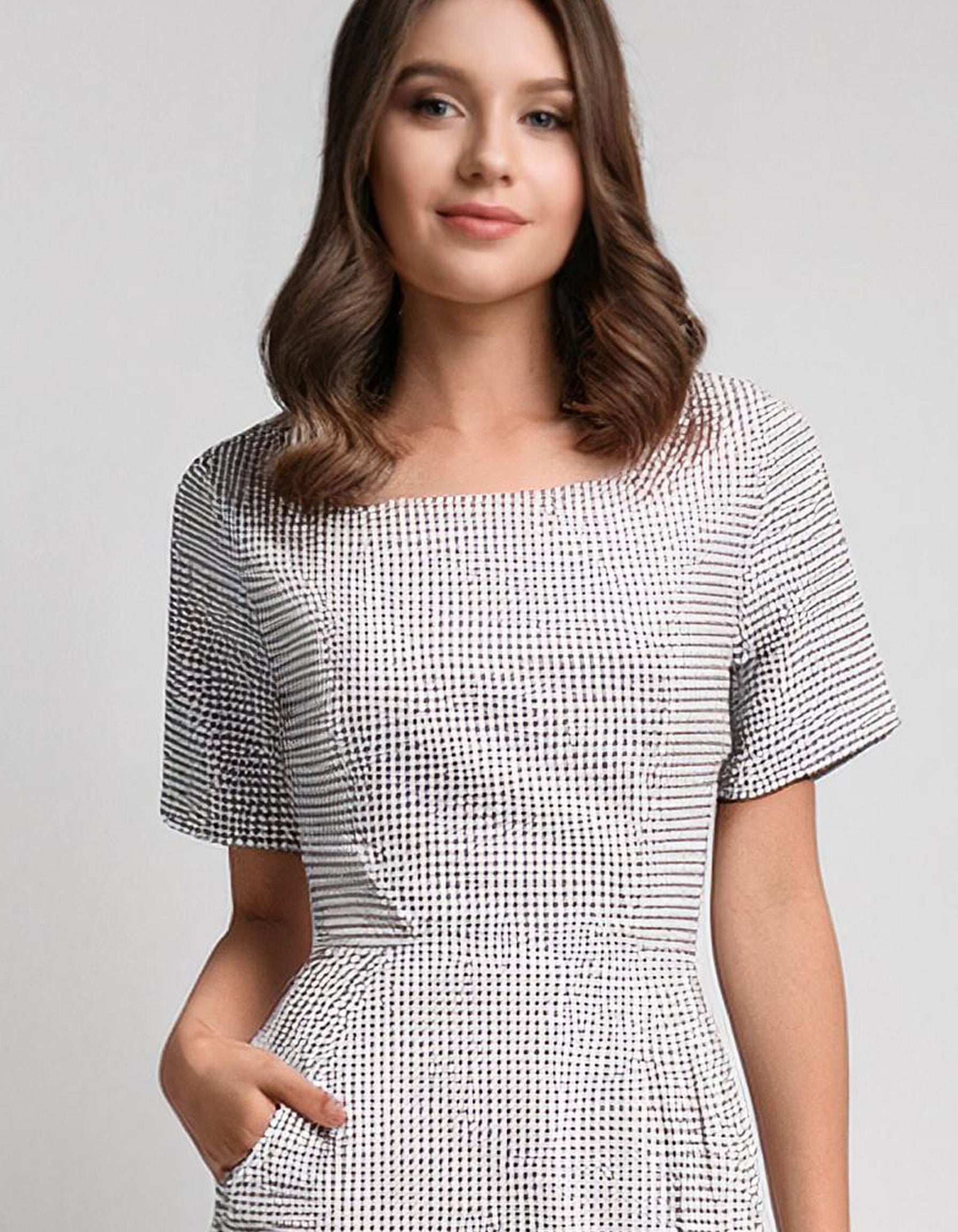 Heather Gray Draped Shift Dresses 4