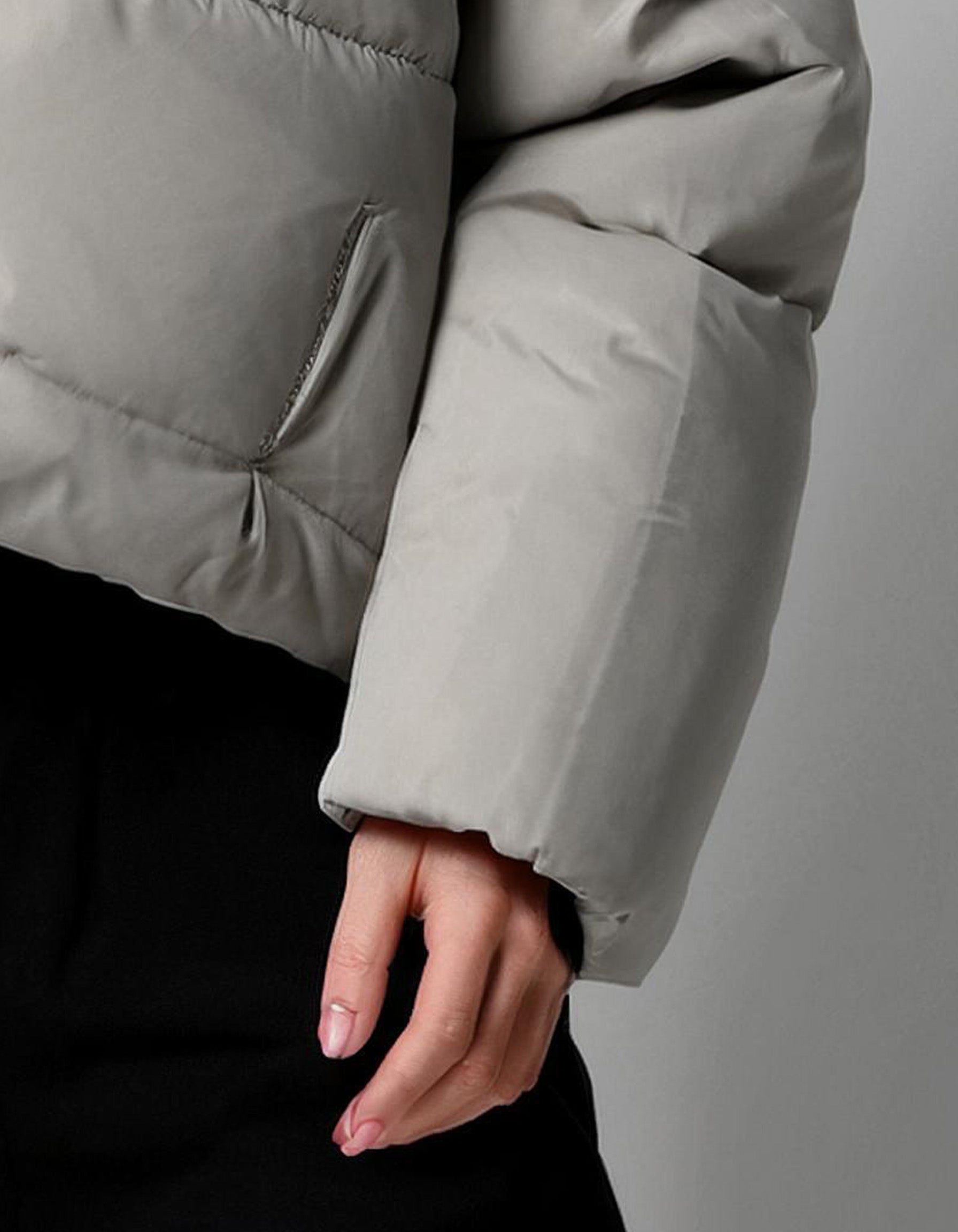 Hooded Heather Gray Puffer Jacket 3