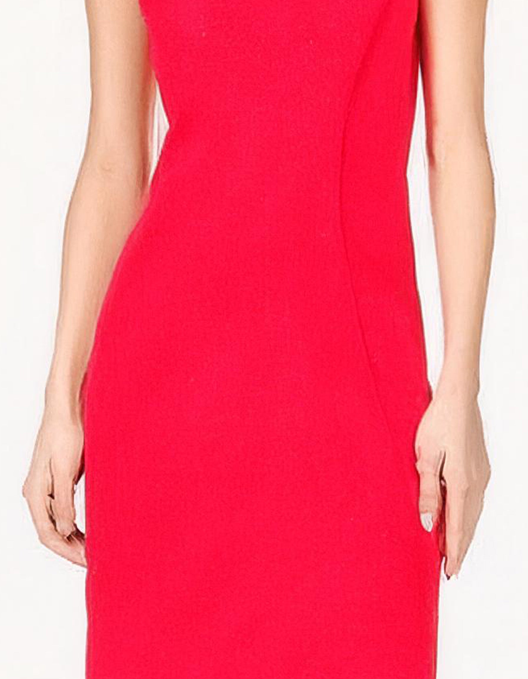 Hot Red Sleeveless Sheath Dress 3