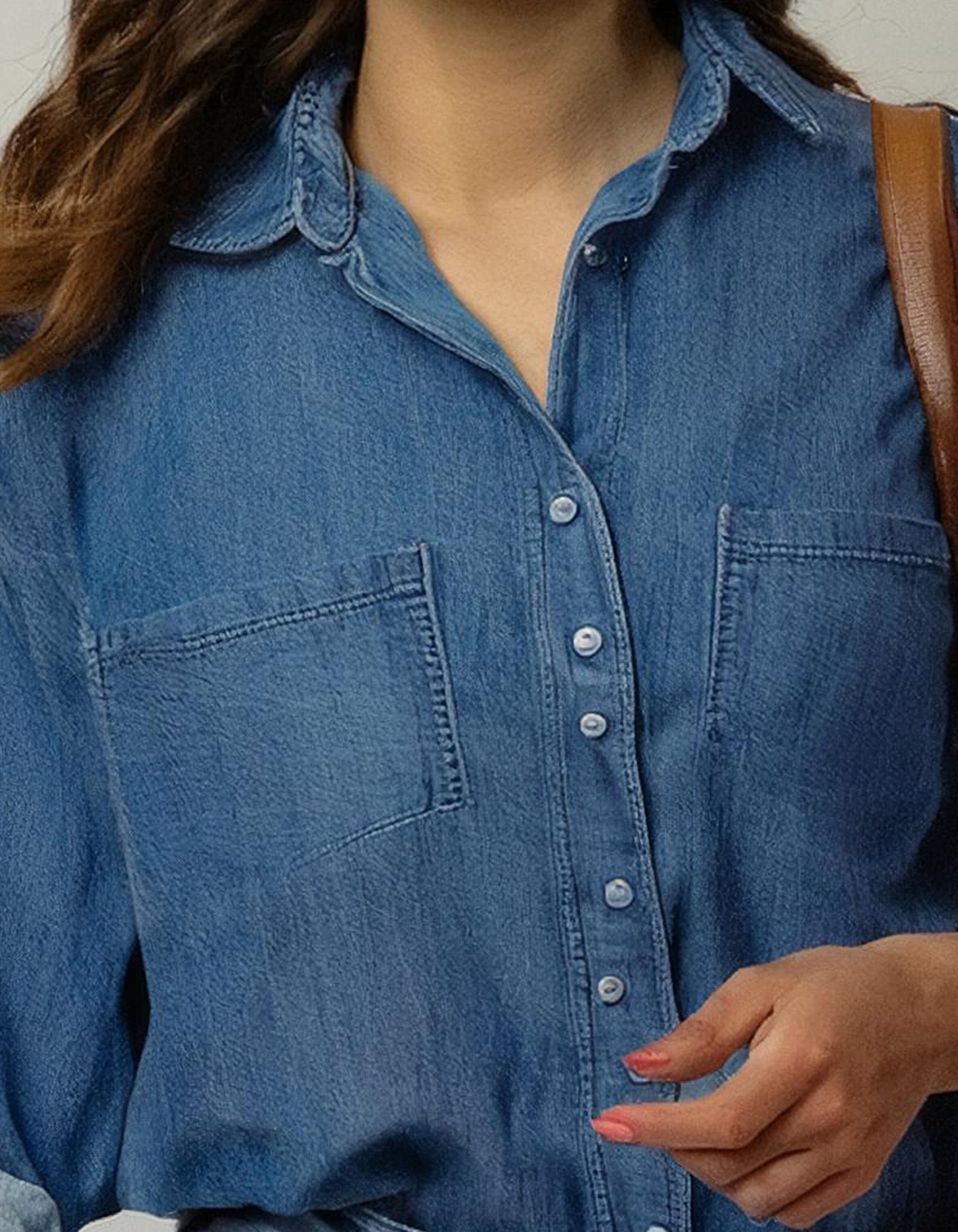 Indigo Classic Button-Down Denim Shirt 3