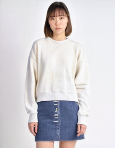 Ivory Cable Knit Crewneck Sweater