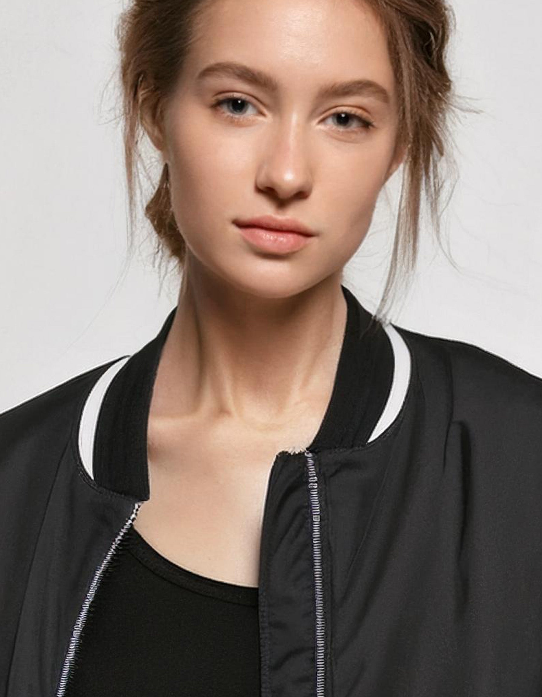 Jet Black Quilted Bomber Jacket 4