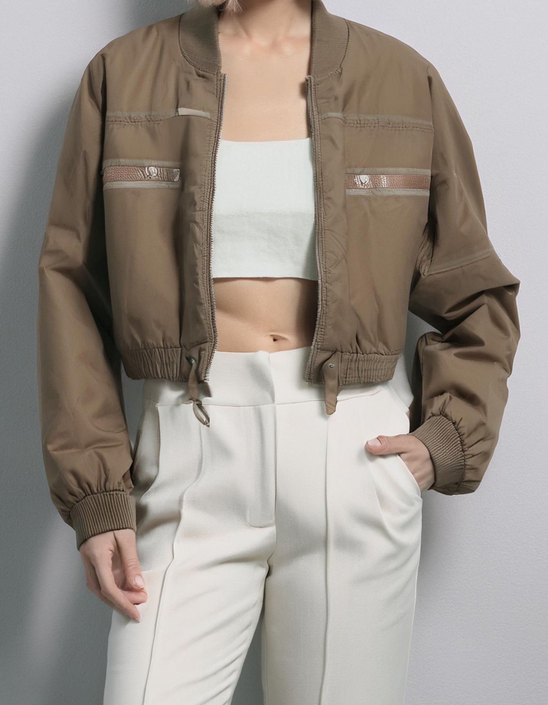 Khaki Cargo Bomber Jacket 2