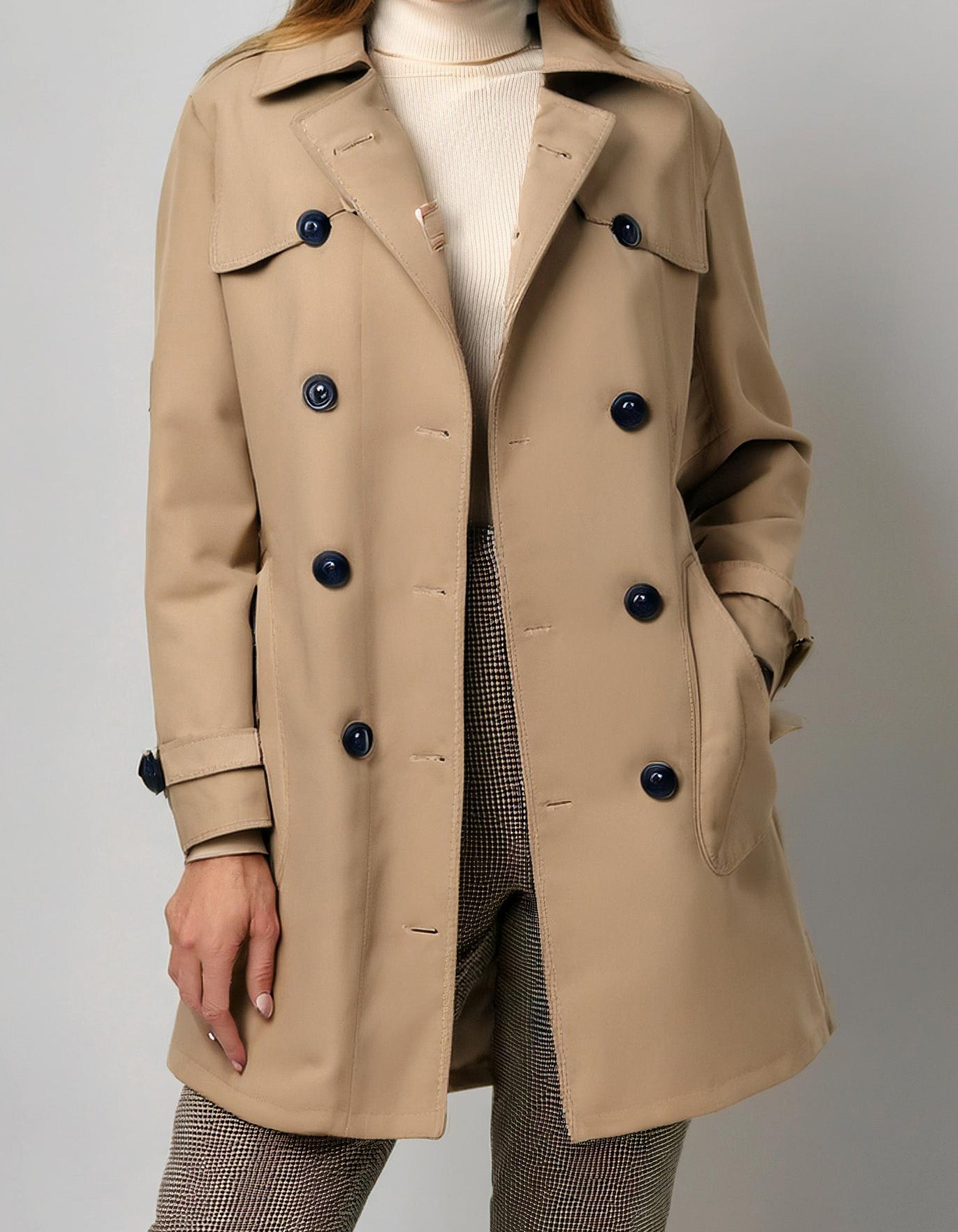 Khaki Utilitarian Trench Coats 2