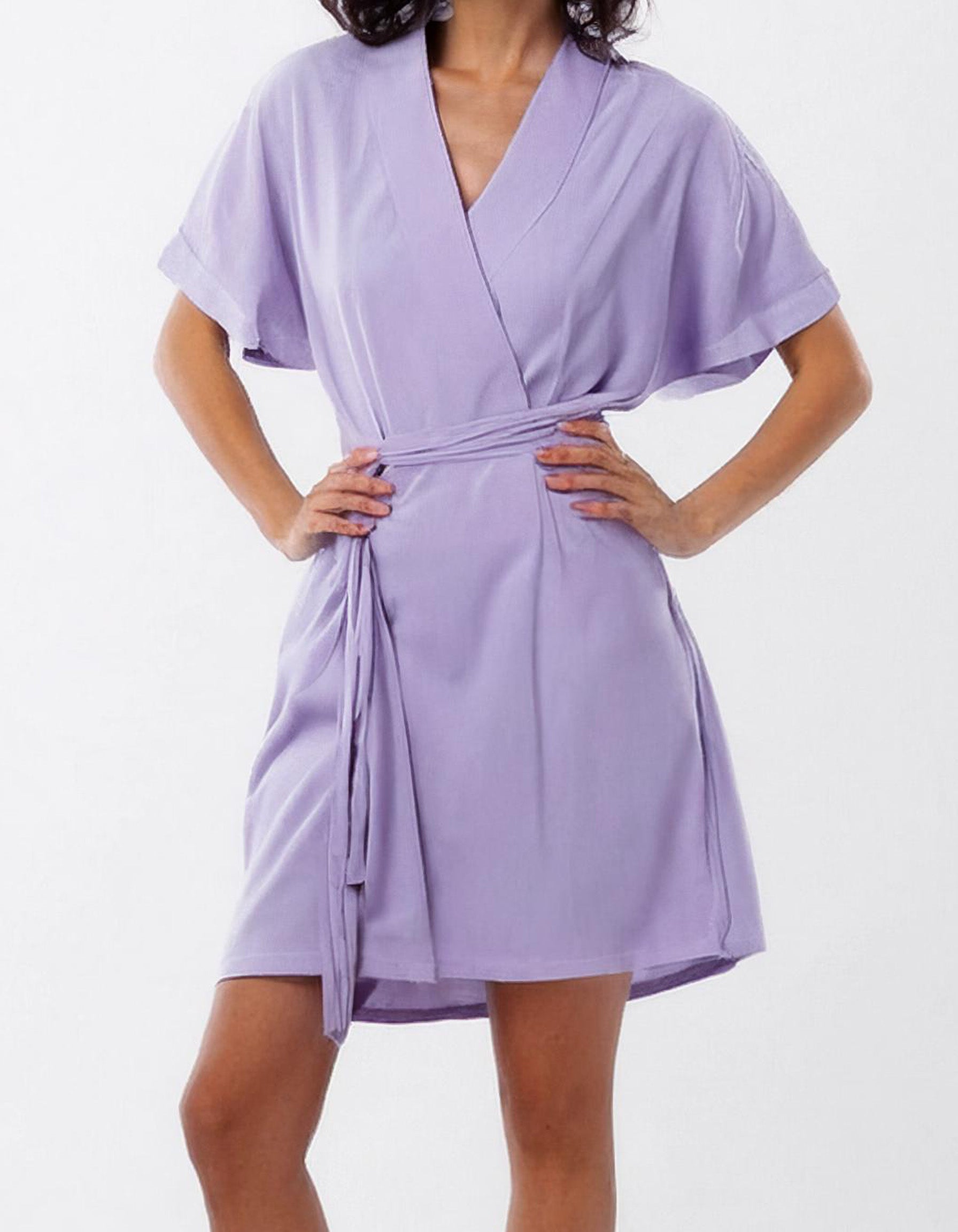 Lavender Breeze Mini Wrap Dress 2