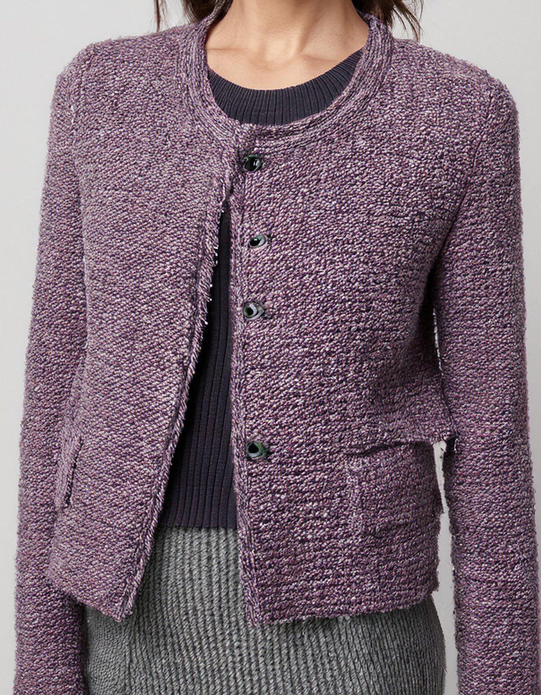 Lavender Button-Up Cardigan 2