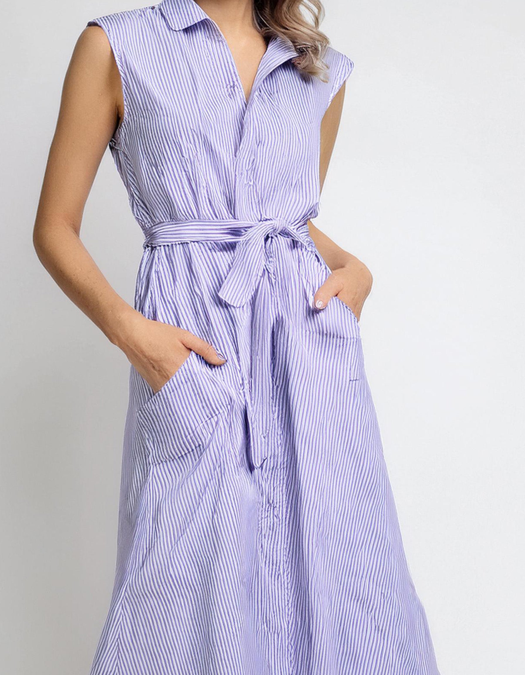 Lavender Eyelet Shirt Dress 2