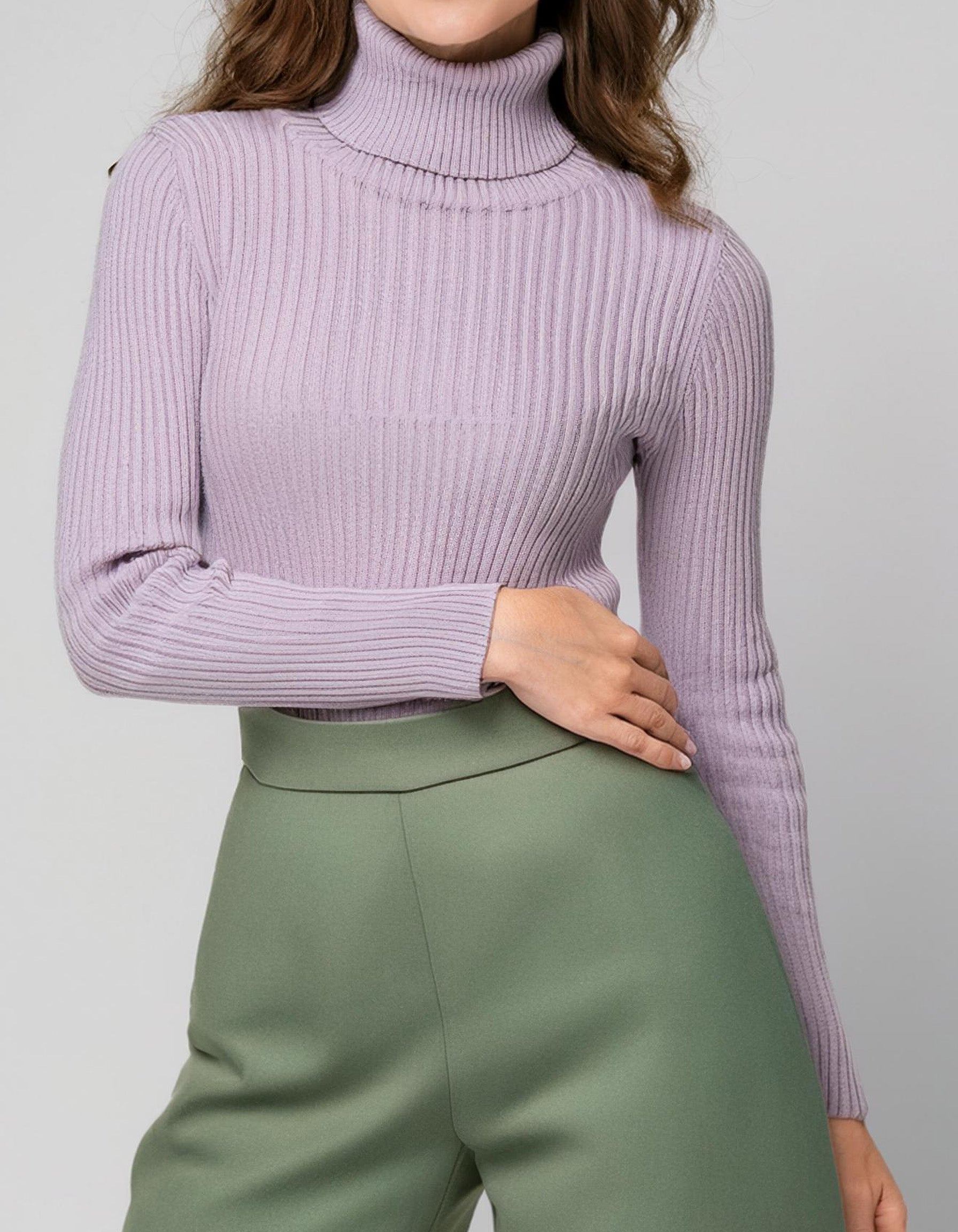 Lavender Light Turtleneck Pullover 2