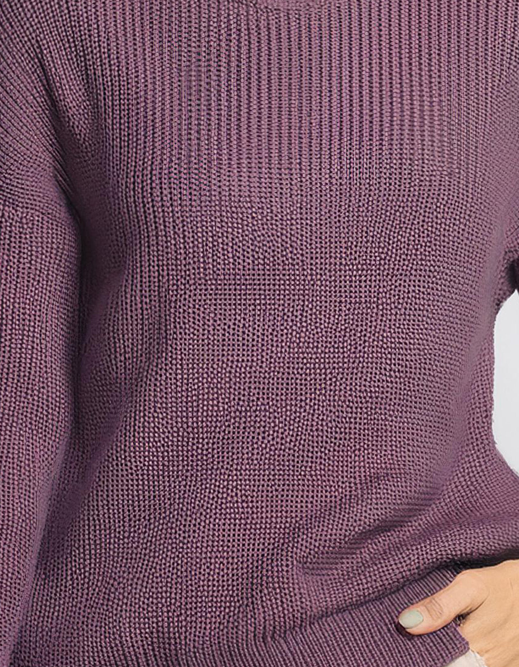 Lavender Ribbed Knit Pullover 3