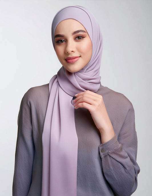 Lavender Satin Silk Hijab