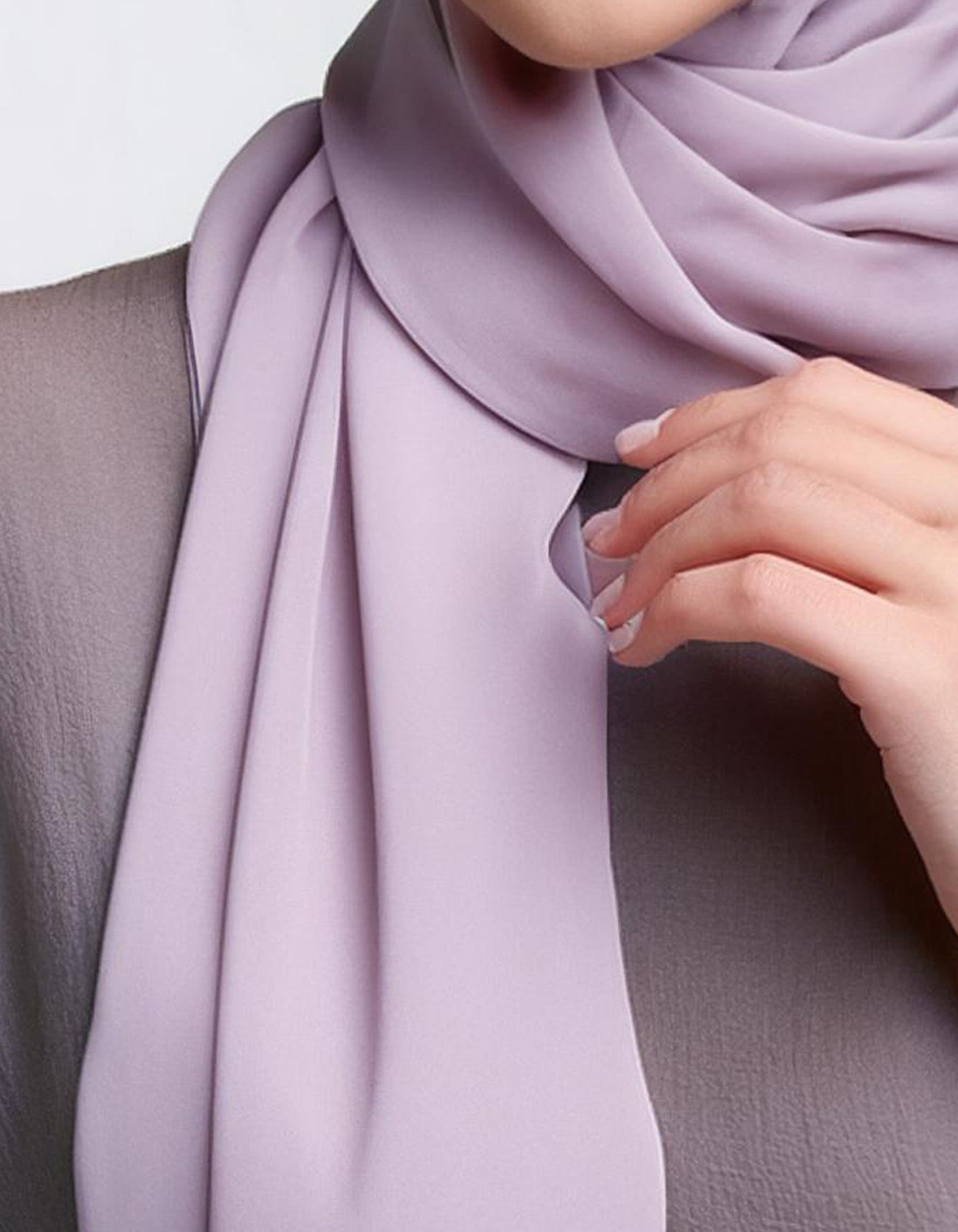 Lavender Satin Silk Hijab 4