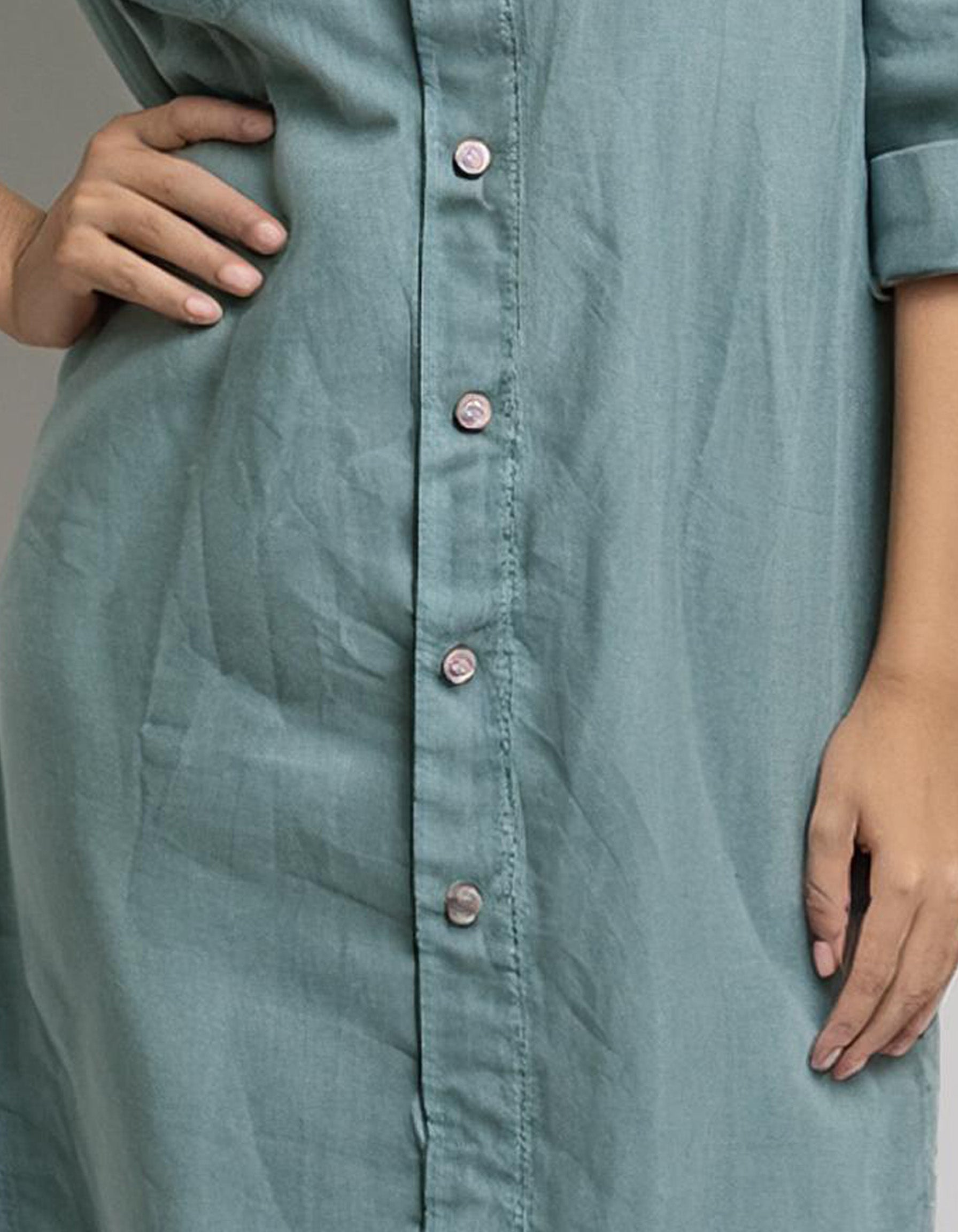 Light Blue Denim Shirt Dress 3